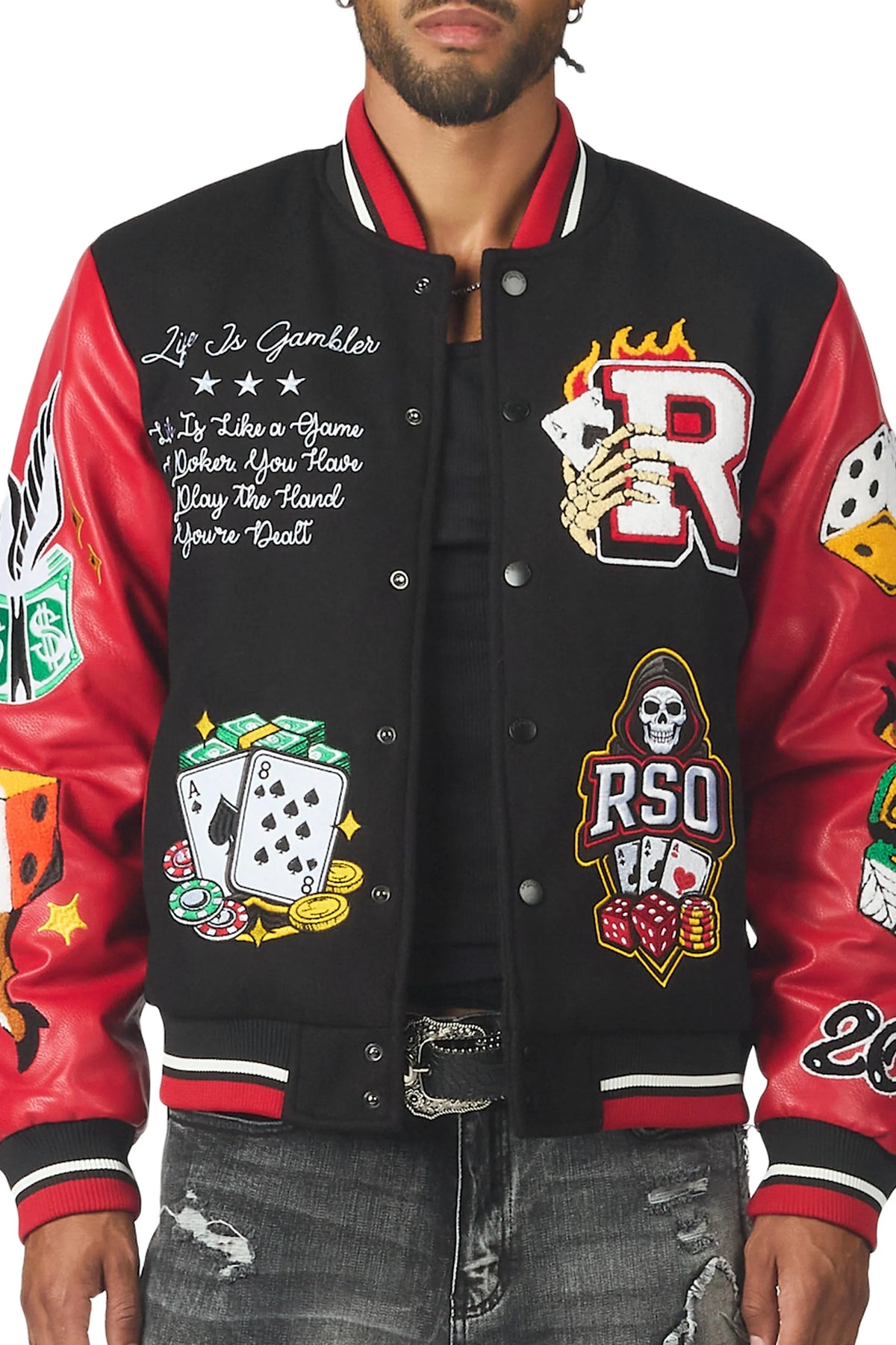 Henderson Black/Red Varsity Jacket
