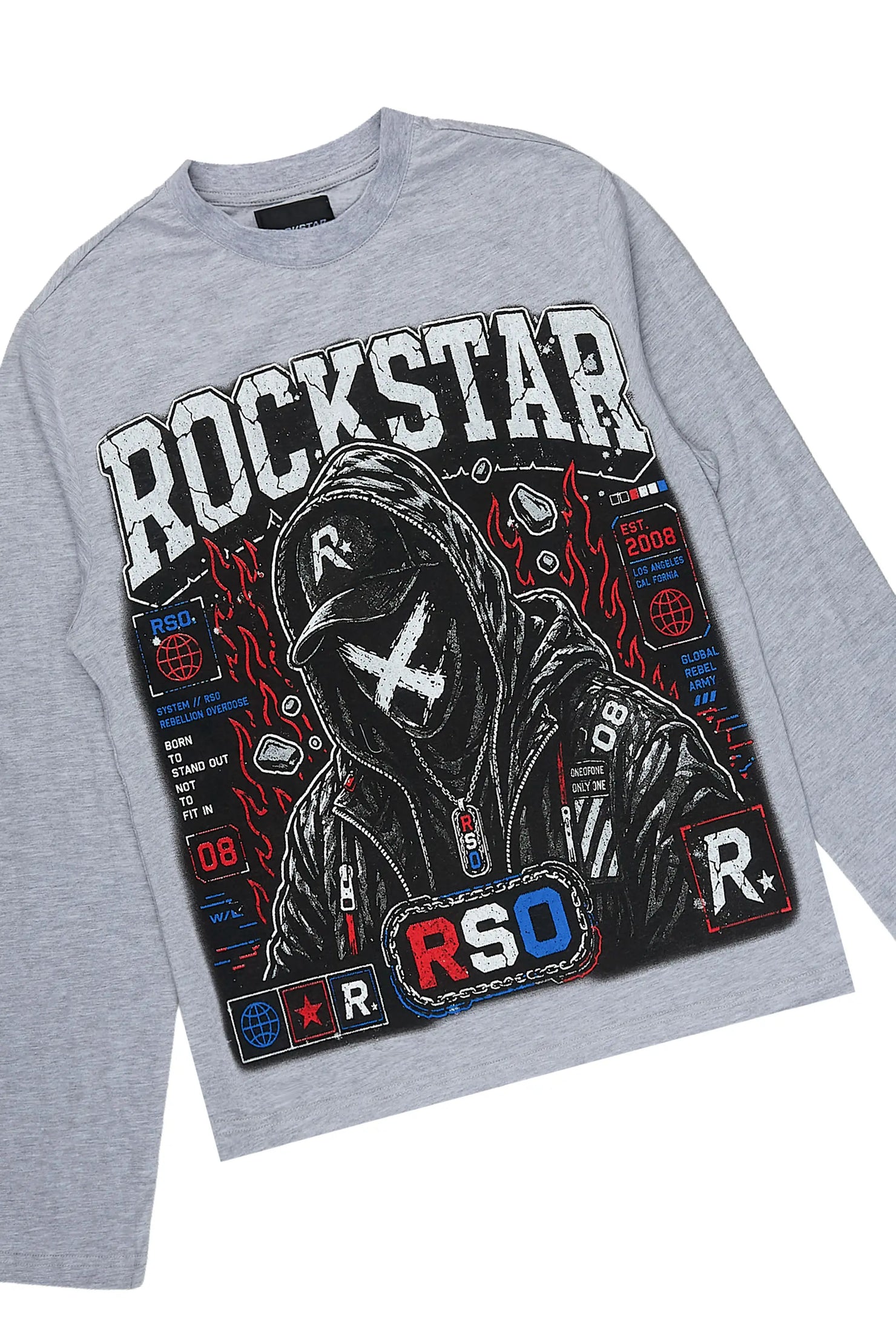 Boys Homer Grey/Black Long Sleeve T-Shirt Stacked Jean Set