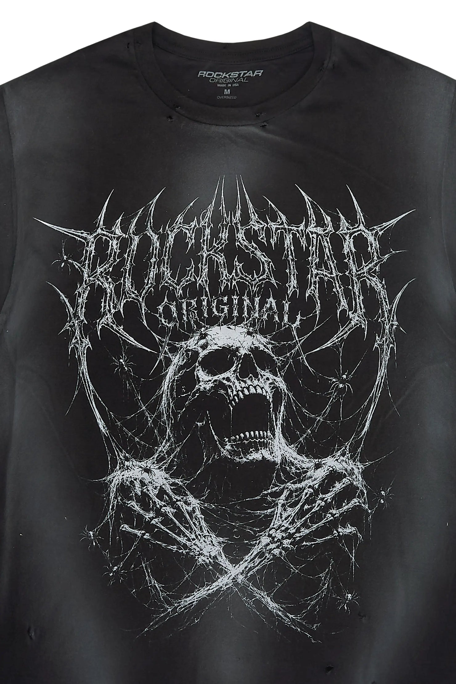 Arachmourn Black Oversized Graphic T-Shirt