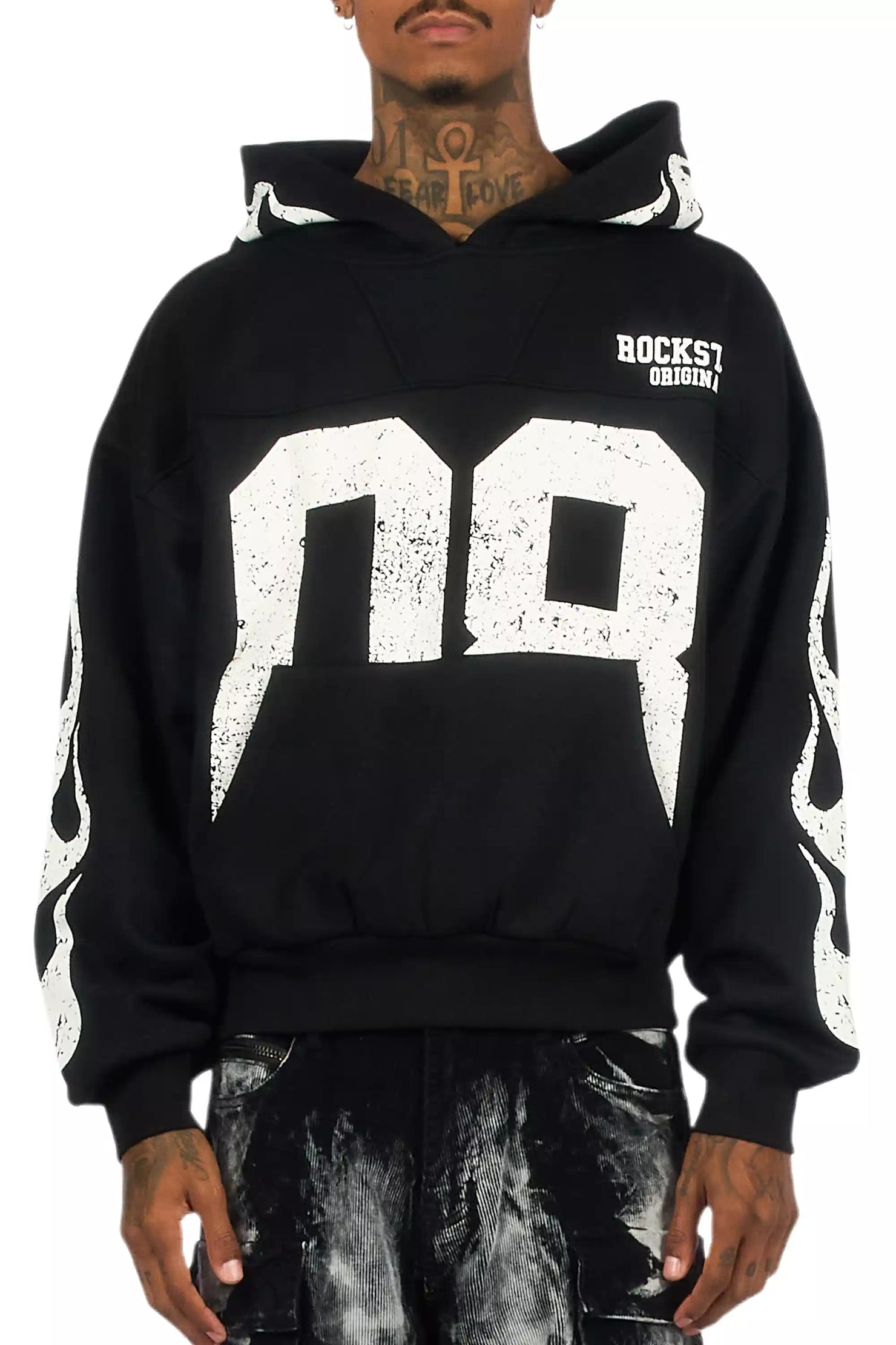 Aubin Black Boxy Crop Hoodie
