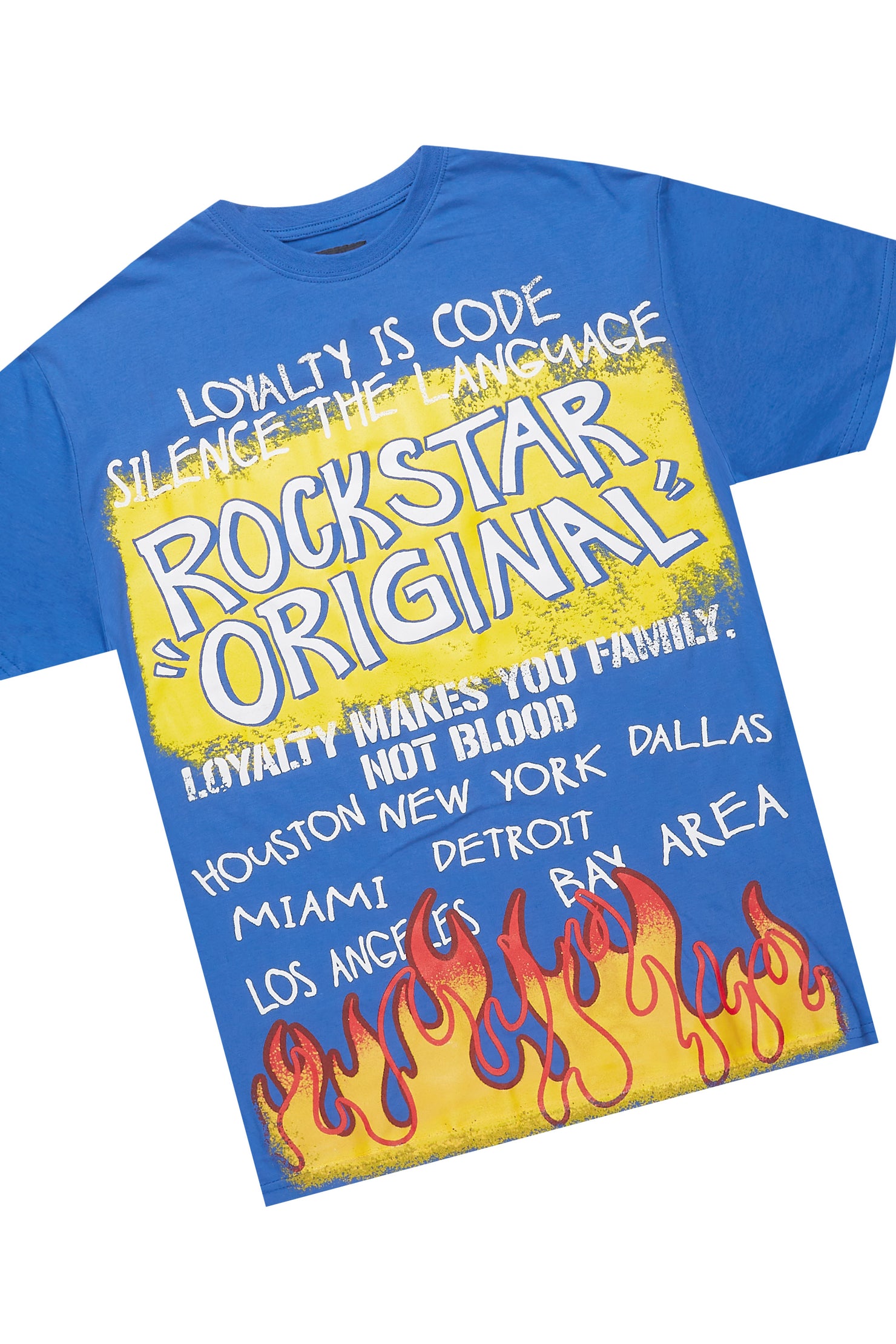 Beno Royal Blue Graphic T-Shirt Short Set