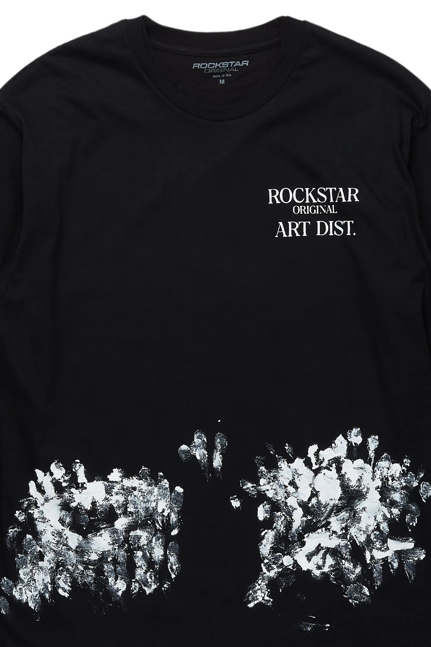 Filipa Black Double Layer Graphic T-Shirt