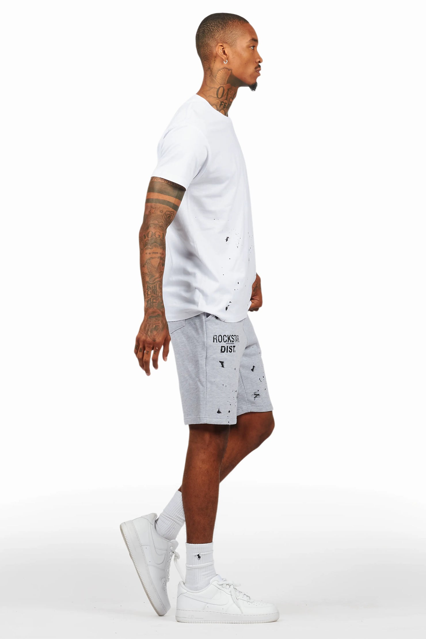 Raffer White/Grey T-Shirt/Short Set