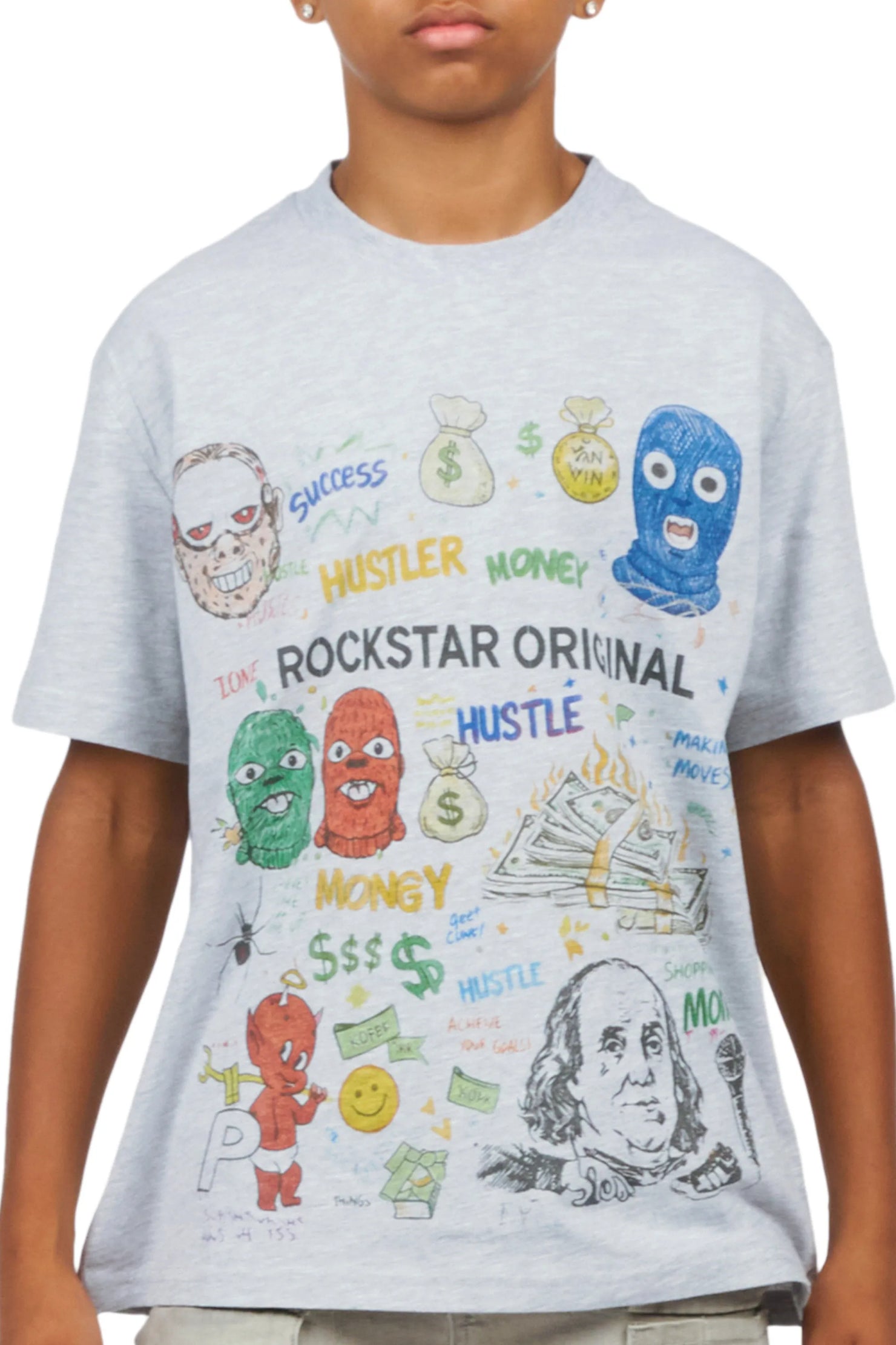 Boys Raxor Heather Grey Graphic T-Shirt