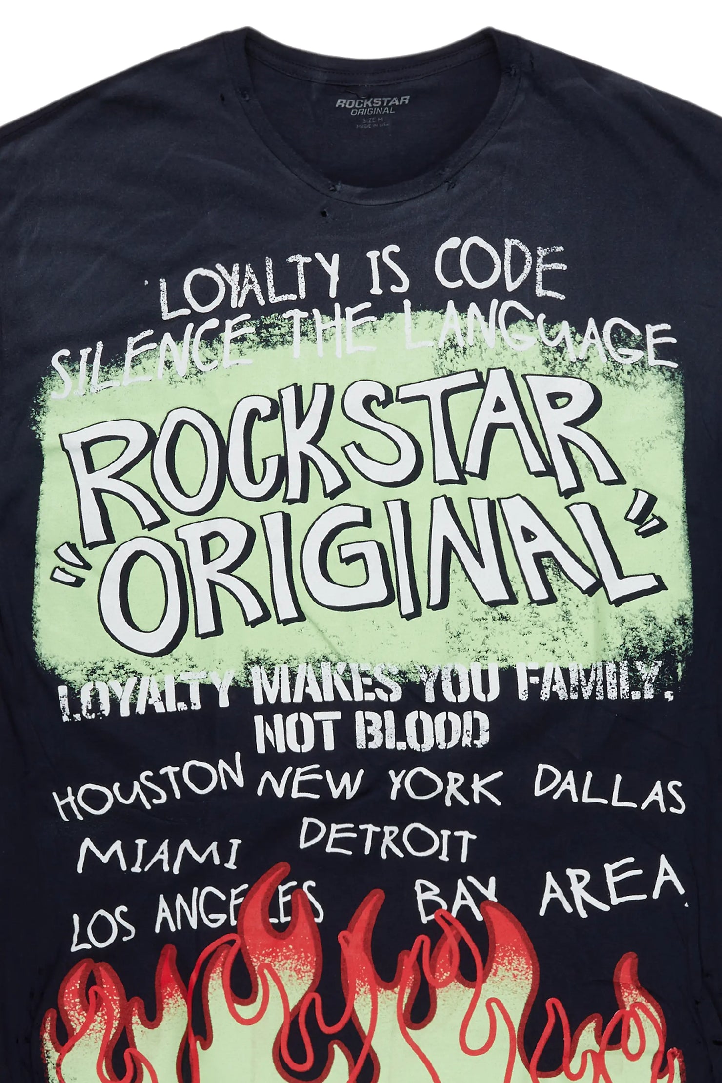 Beno Navy Oversized Graphic T-Shirt