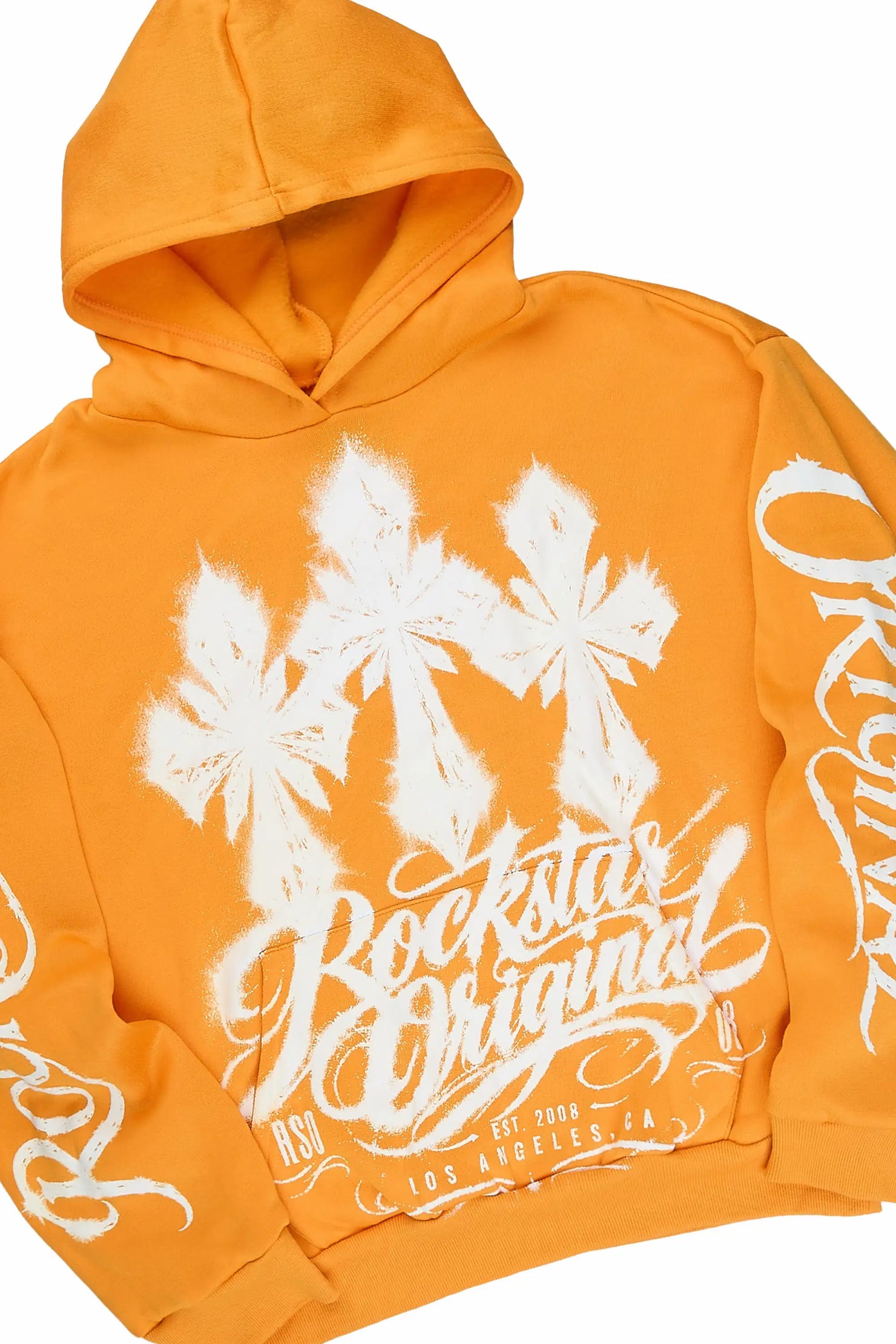 Boys Caltrop Orange Stacked Hoodie Track Set