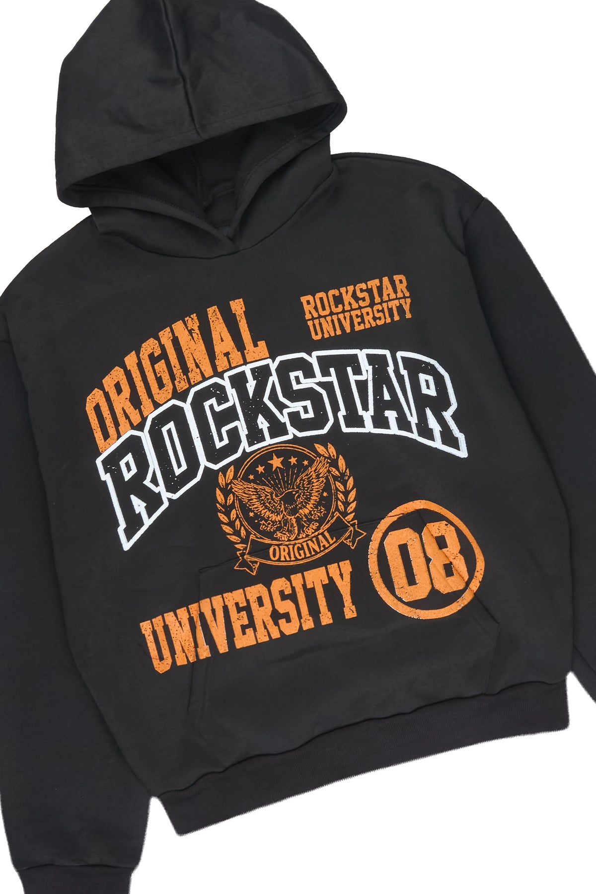 Boys Harpo Black/Orange Stacked Hoodie Track Set