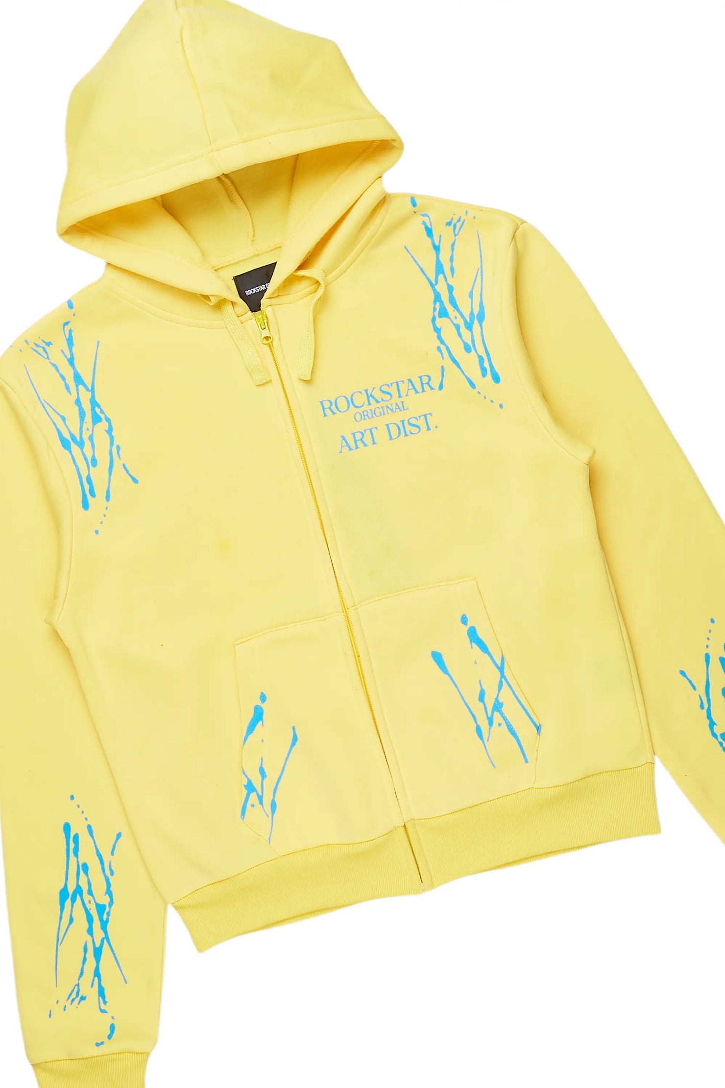 Destinee Yellow Zip Up Short Set