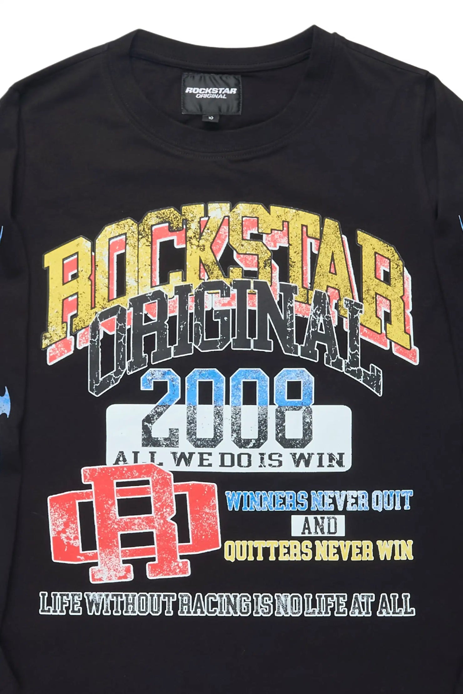 Boys Colorful Race Black Graphic L/S T-Shirt