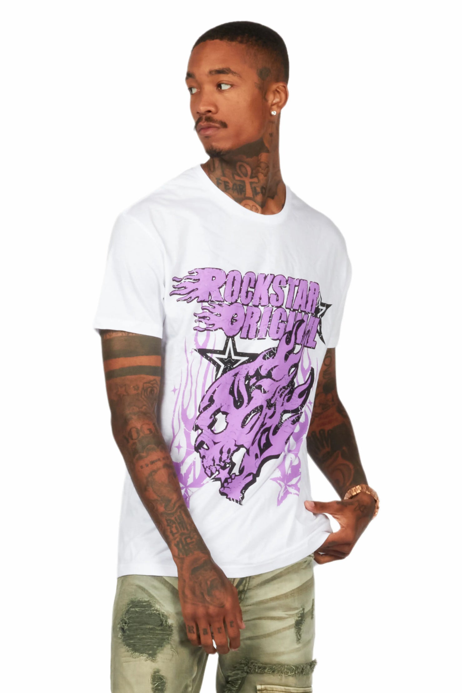 Smitty White/Purple Graphic T-Shirt