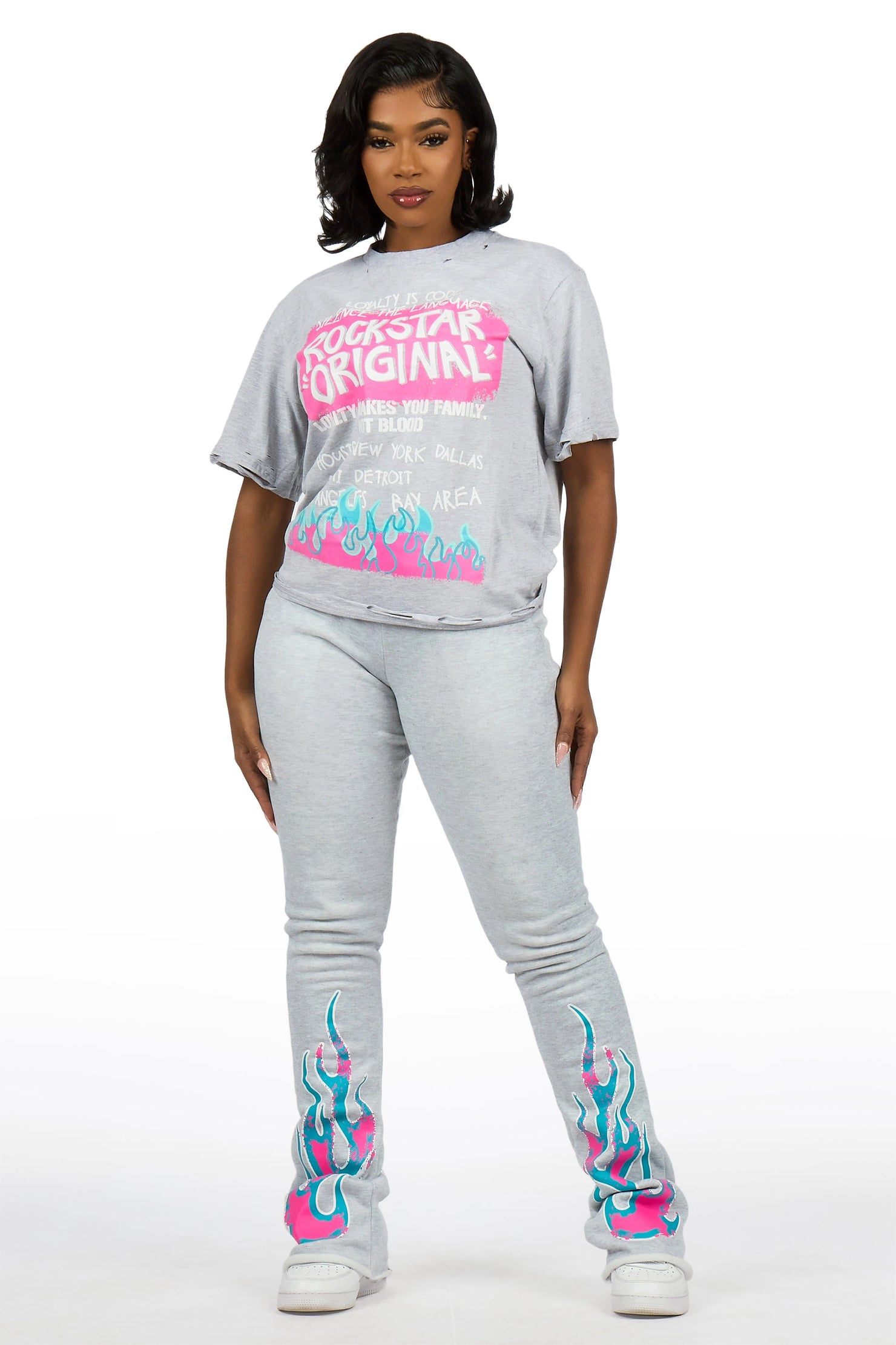 Bridgette Heather Grey T-Shirt Trackset