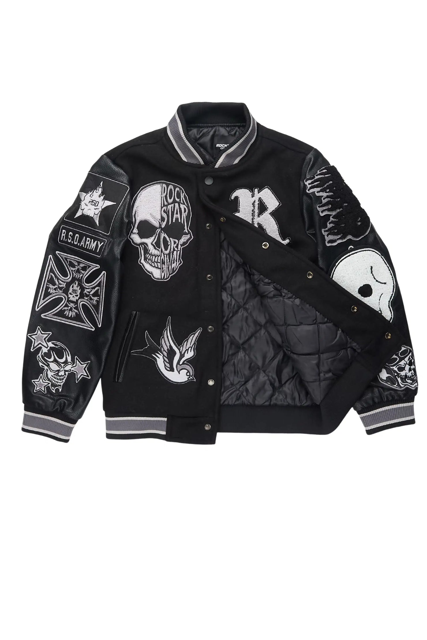 Boys Cavo Black Varsity Jacket