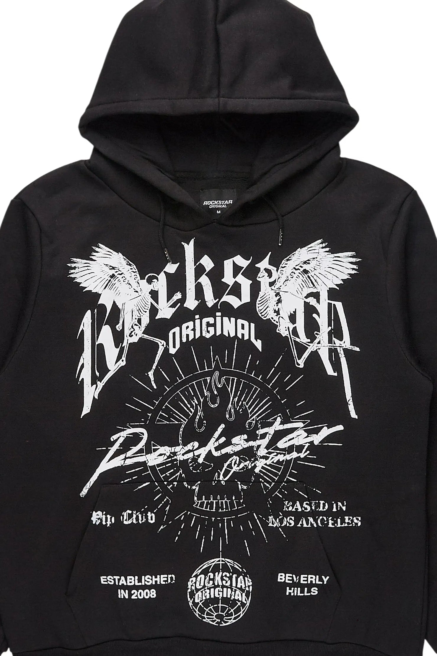 Tally Black Graphic Relaxed Hoodie