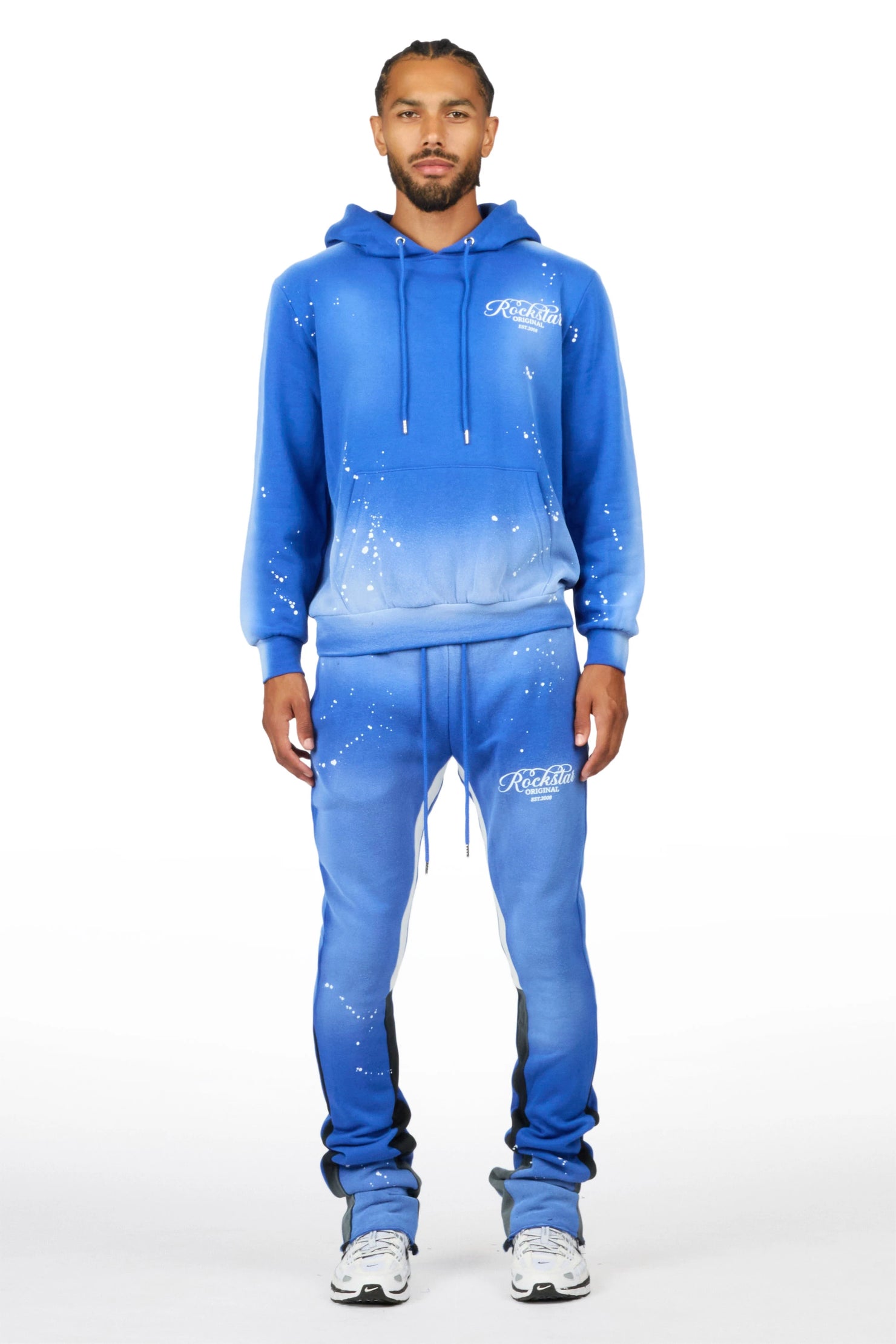 Rafter 2.0 Royal Blue Hoodie/Stacked Flare Track Set