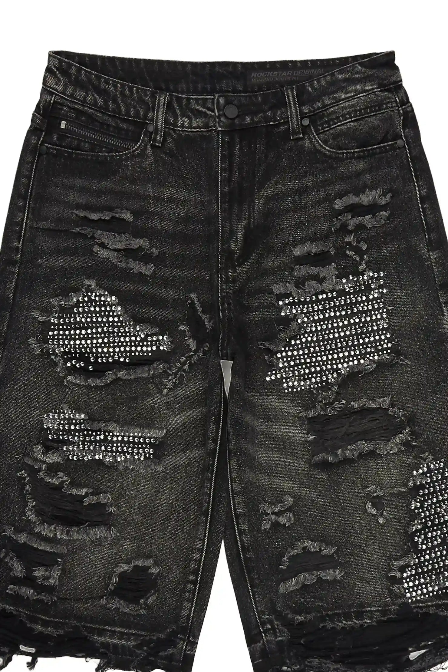 Mathey Dark Grey Rhinestone Jort