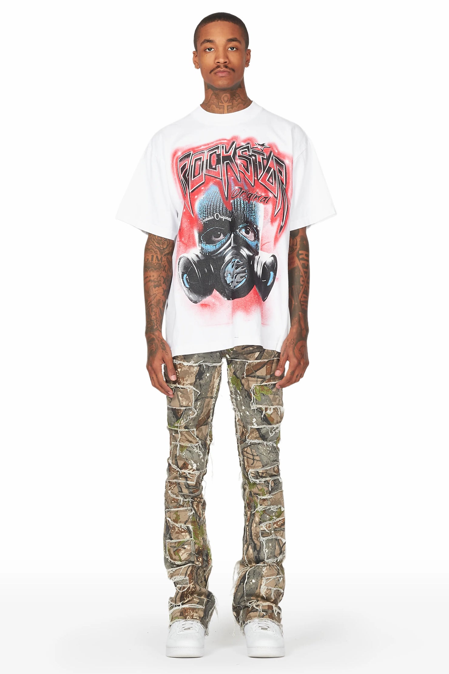 Shake Brown Tree Camo Stacked Flare Jean