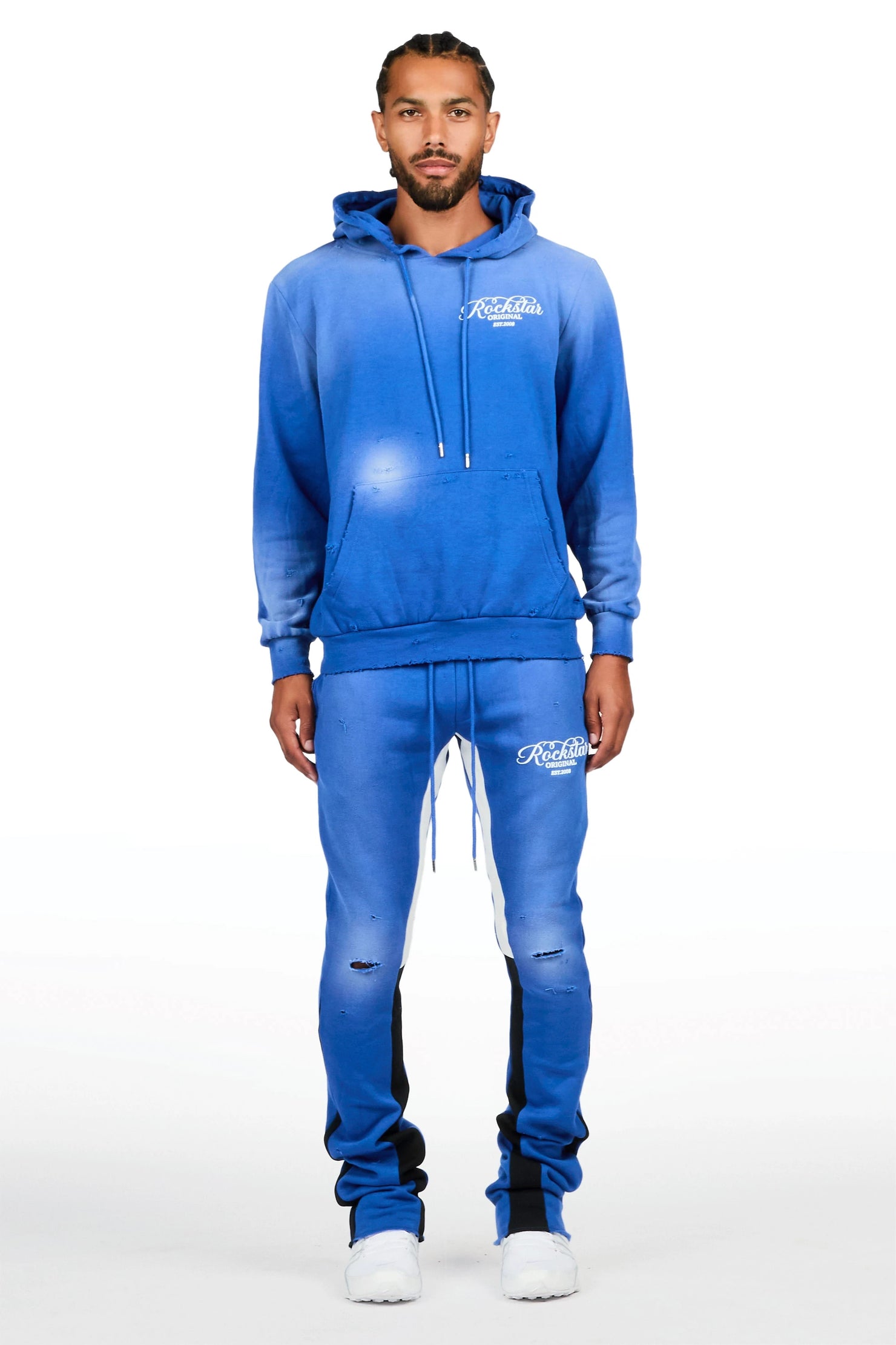 Voltage Royal Blue Hoodie/Stacked Flare Pant Track Set