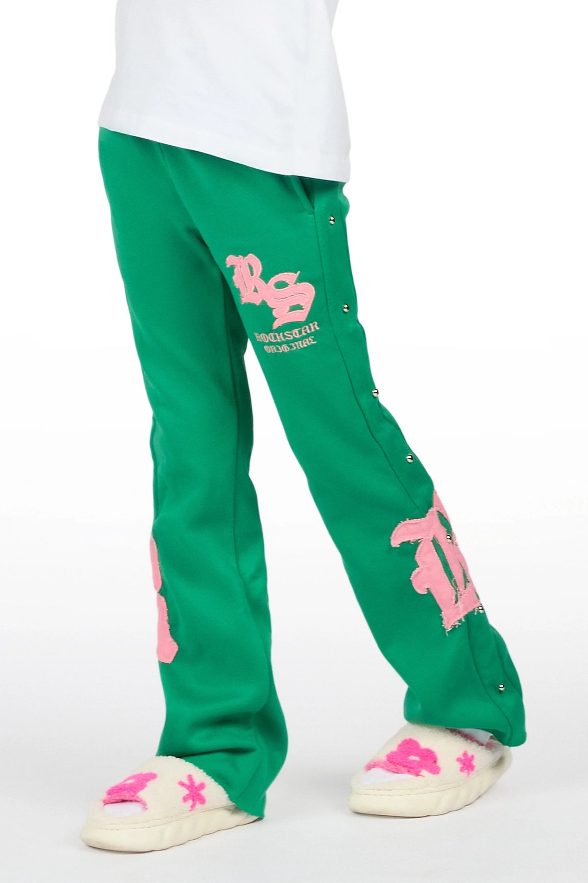 Girls Shironda Green/Pink Stacked Flare Pant