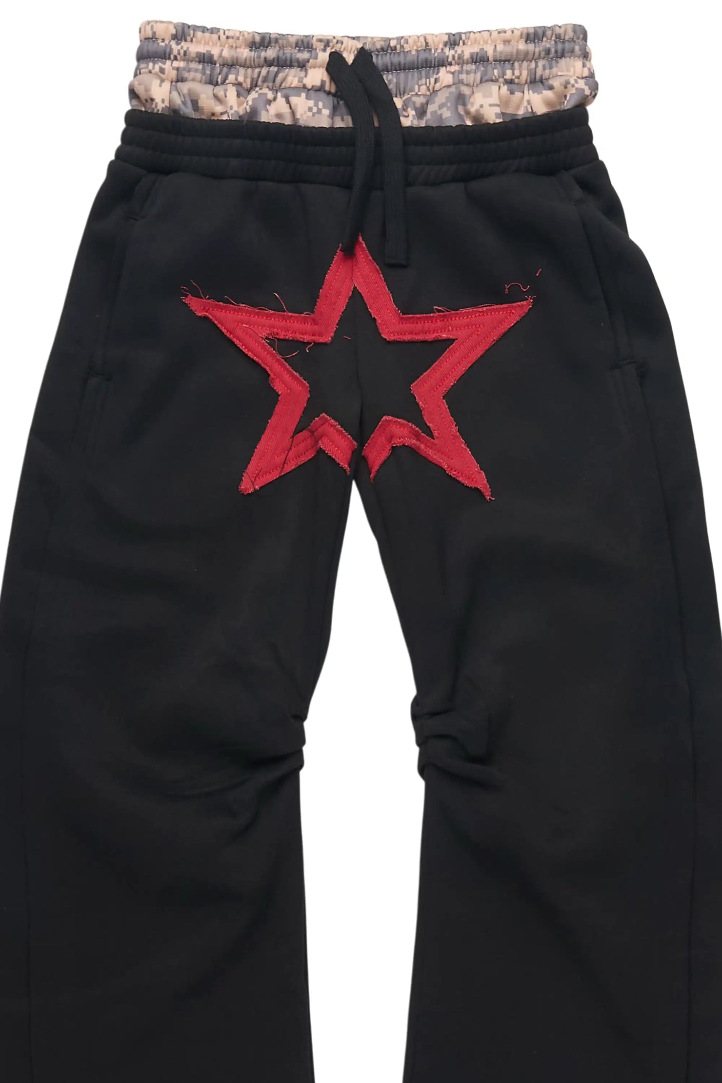Boys Canaan Black Double Waisted Baggy Track Pant