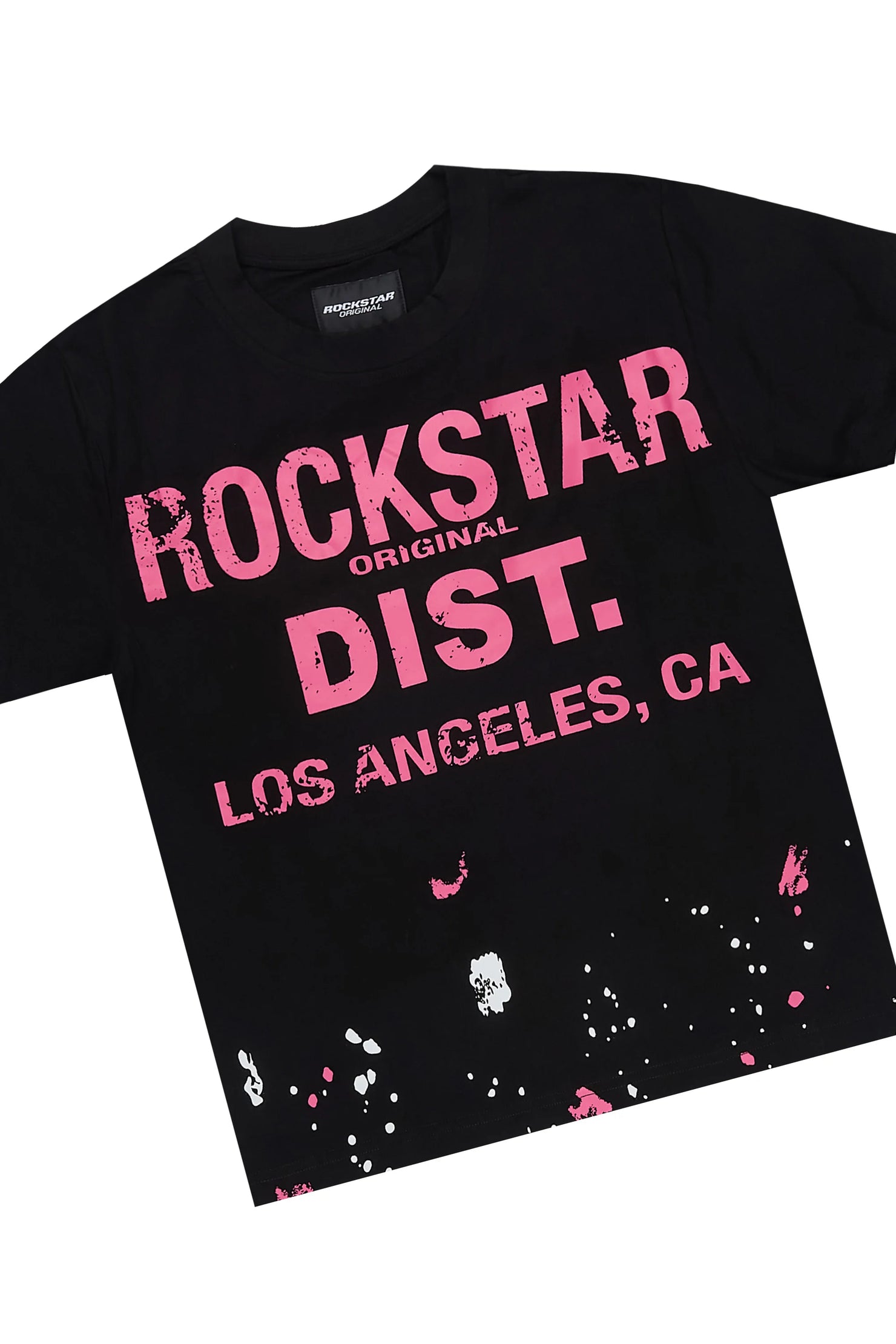 Girls Gianna Black/Pink Short Set