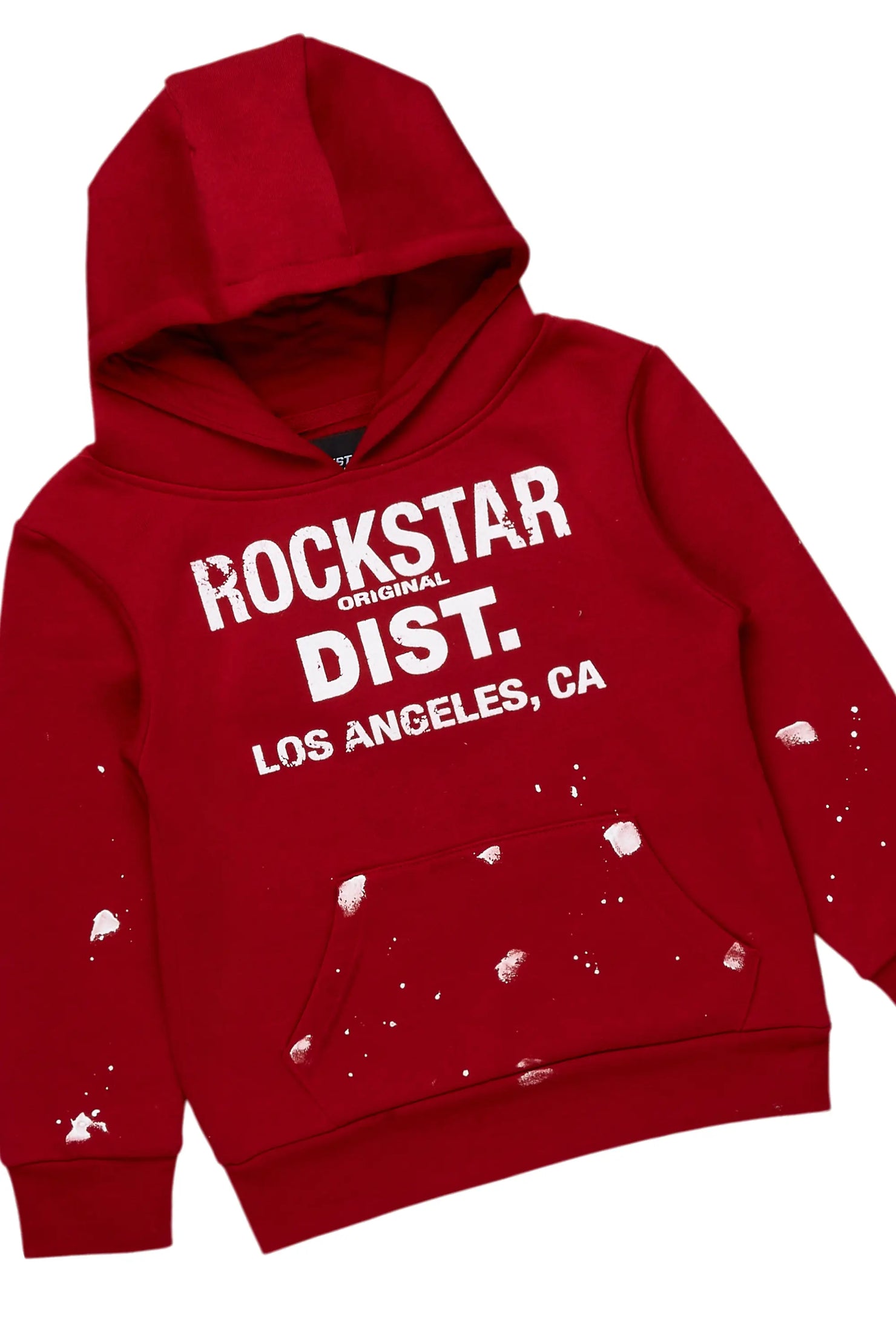 Girls Harlow Burgundy Hoodie Stacked Flare Track Set