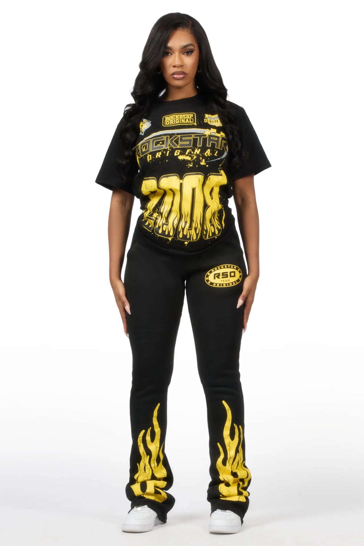 Esha Black T-Shirt Trackset
