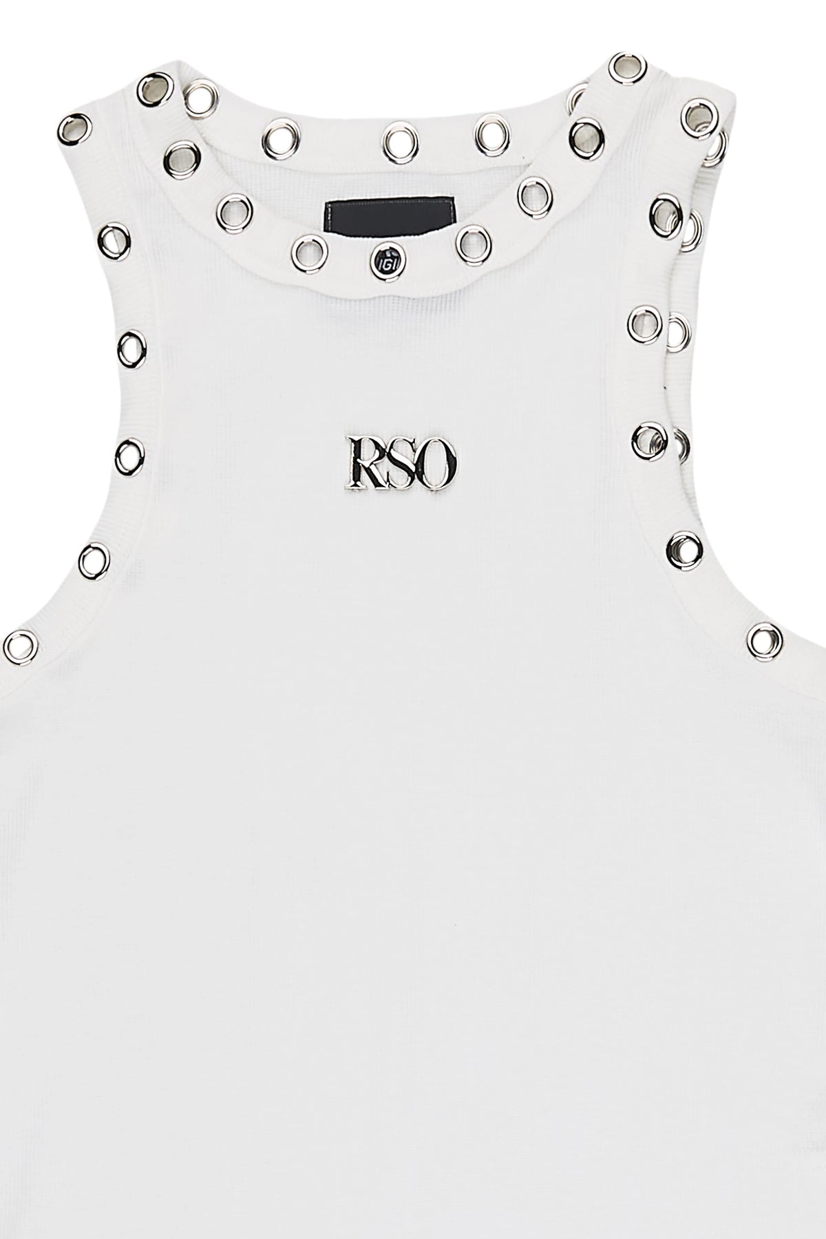 Porshia White Grommet Tank Top