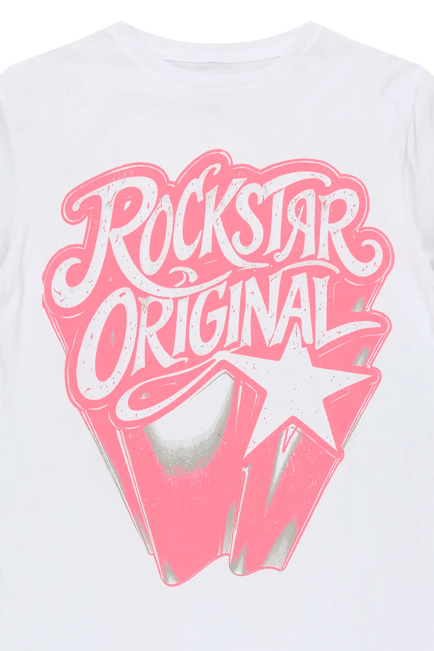 Girls Zayda White/Pink Graphic T-Shirt