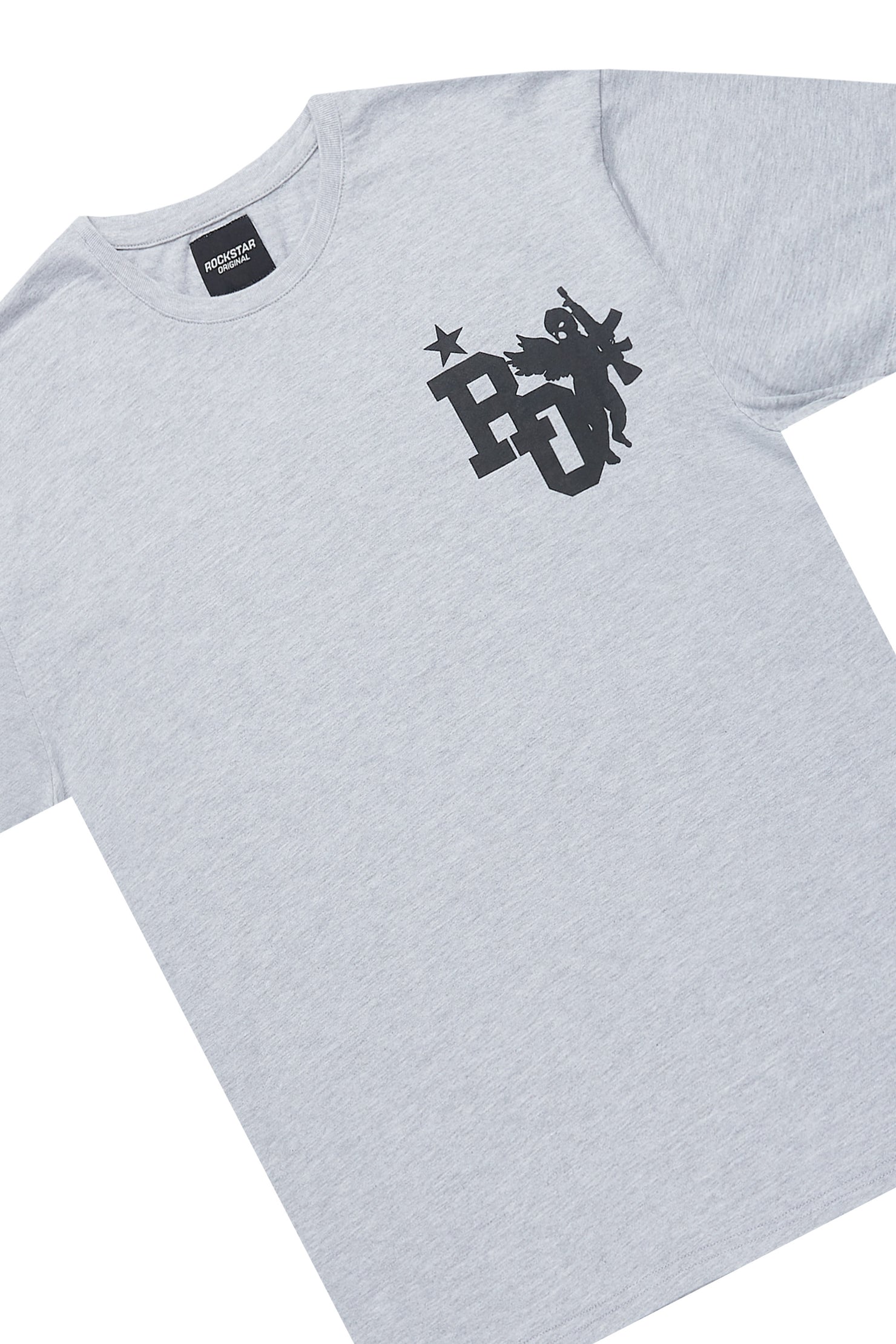Plutix Heather Grey Graphic T-Shirt Short Set