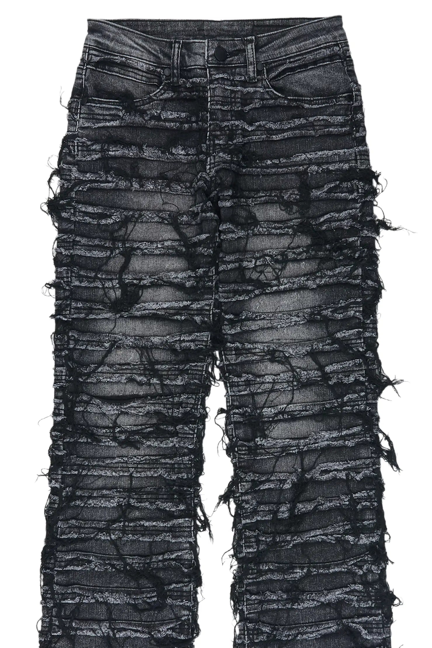 Girls Melany Grey Stacked Flare Jean