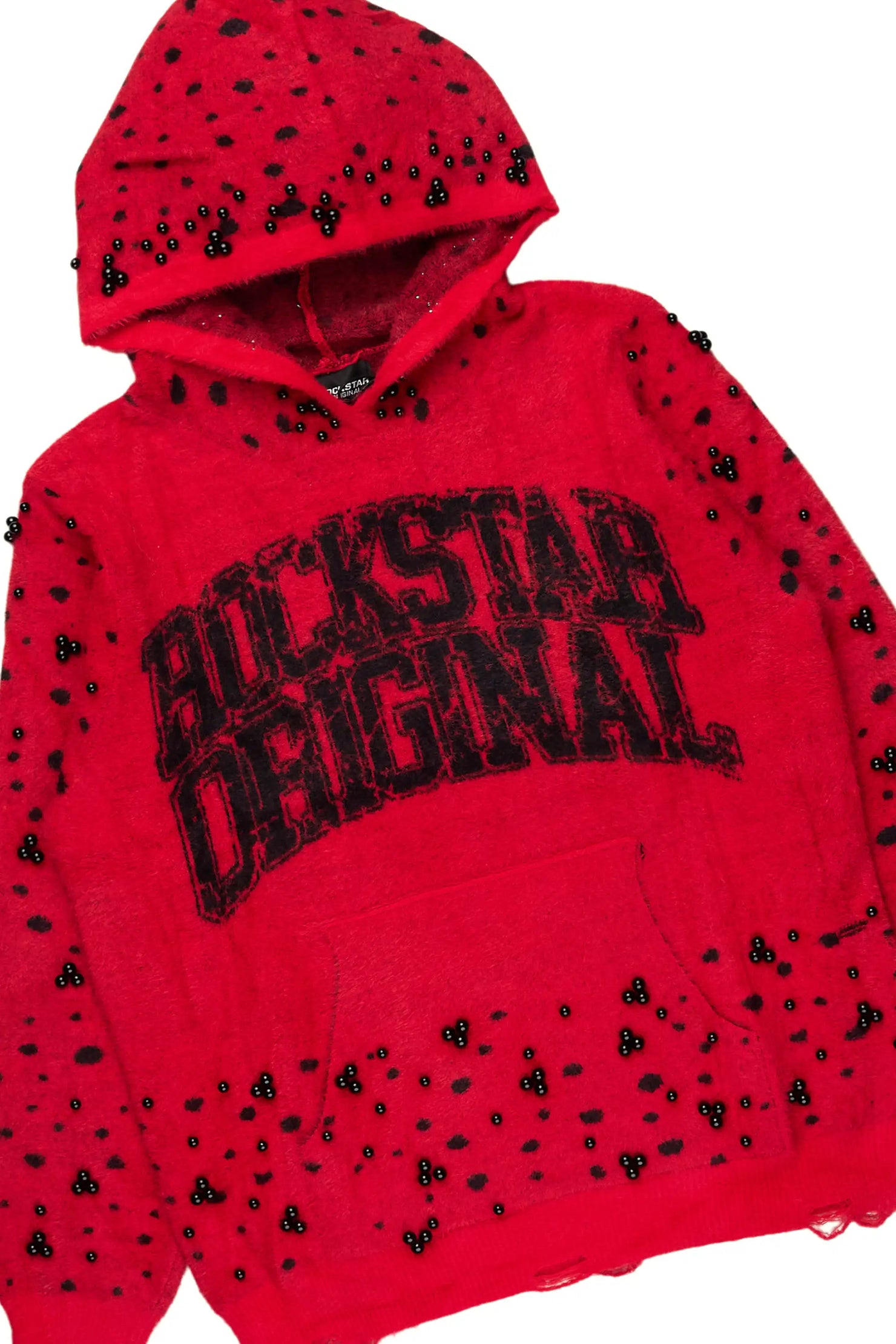 Peril Red Pearl Stone Hoodie Stacked Flare Track Set