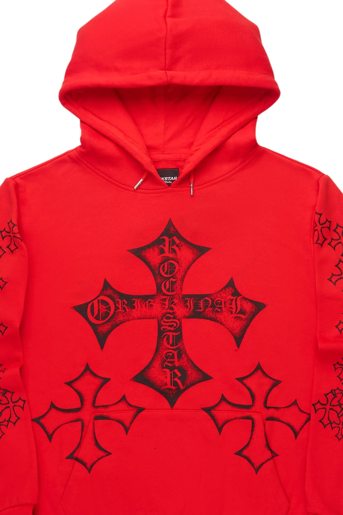 Marzion Red/Black Graphic Hoodie