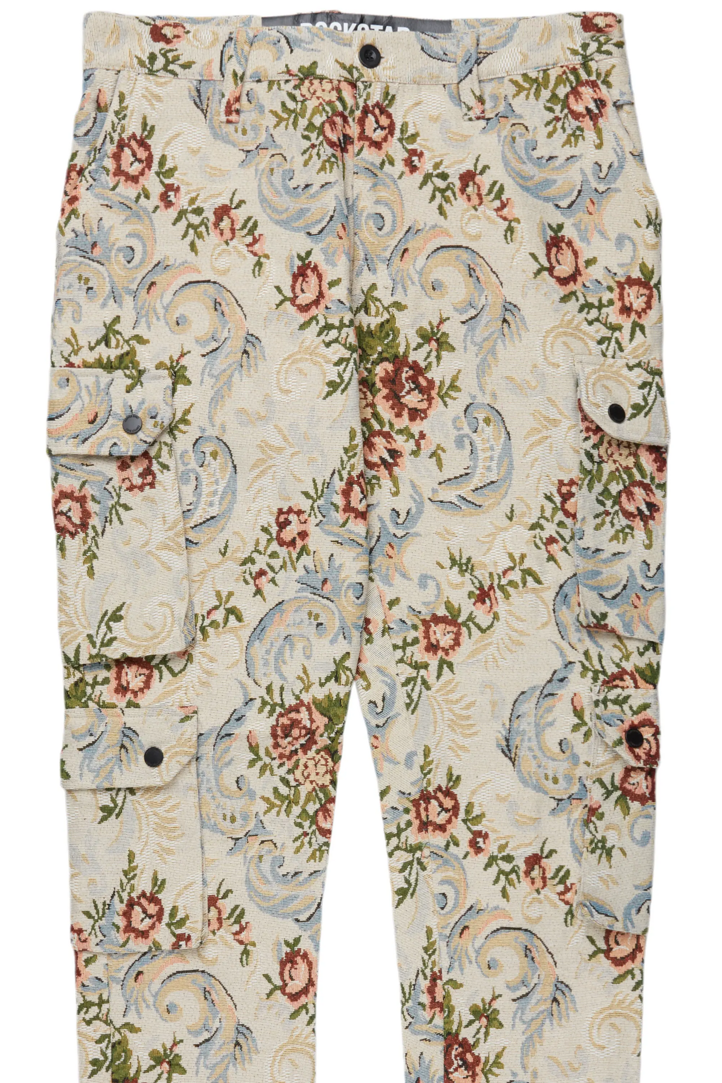 Kader Beige Multi Tapestry Cargo Jean