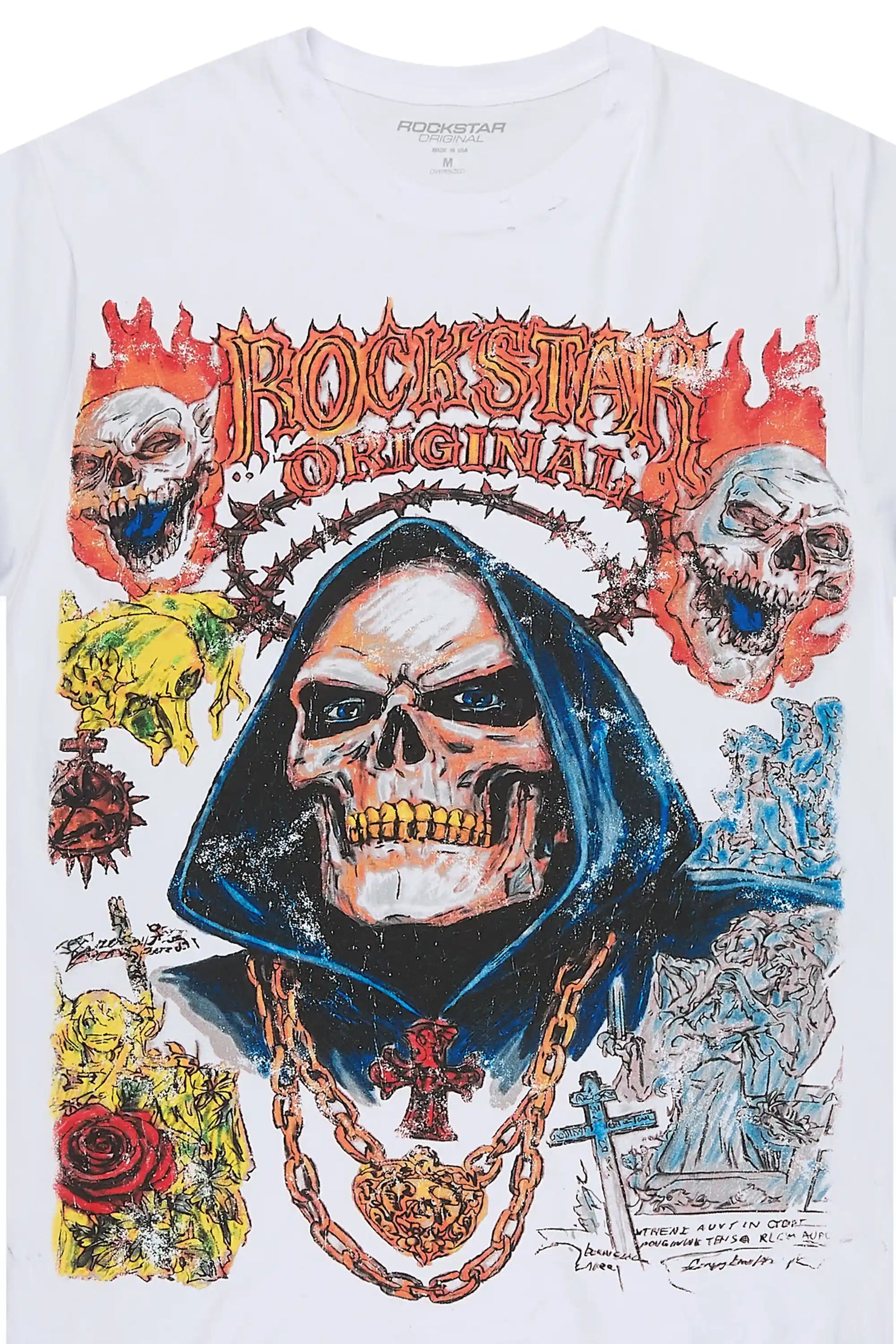 Chavis White Oversized Graphic T-Shirt