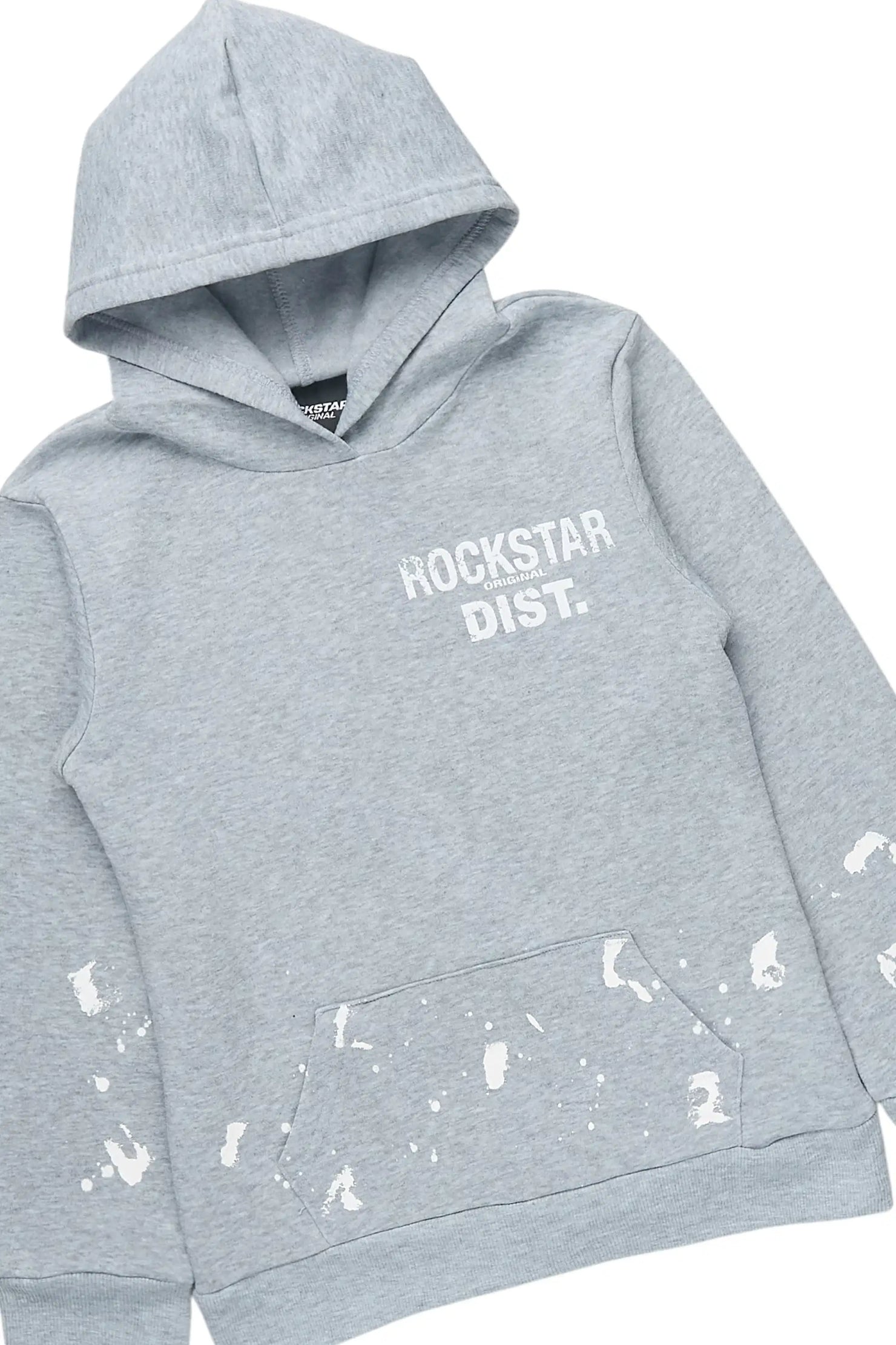 Boys Raffer 4.0 Grey/White Hoodie/Stacked Flare Track Set