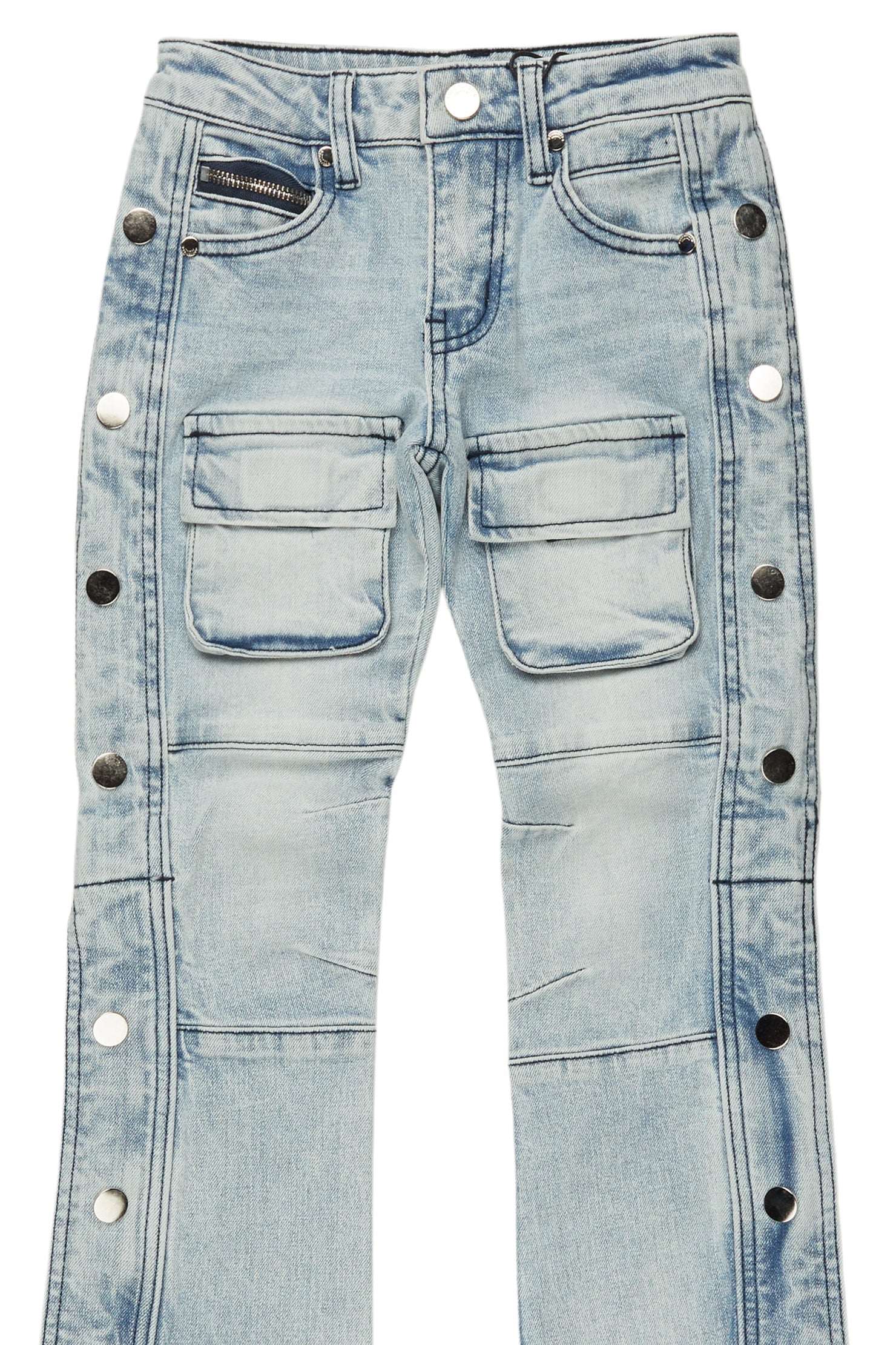 Boys Yuri Blue Baggy Fit Cargo Jean