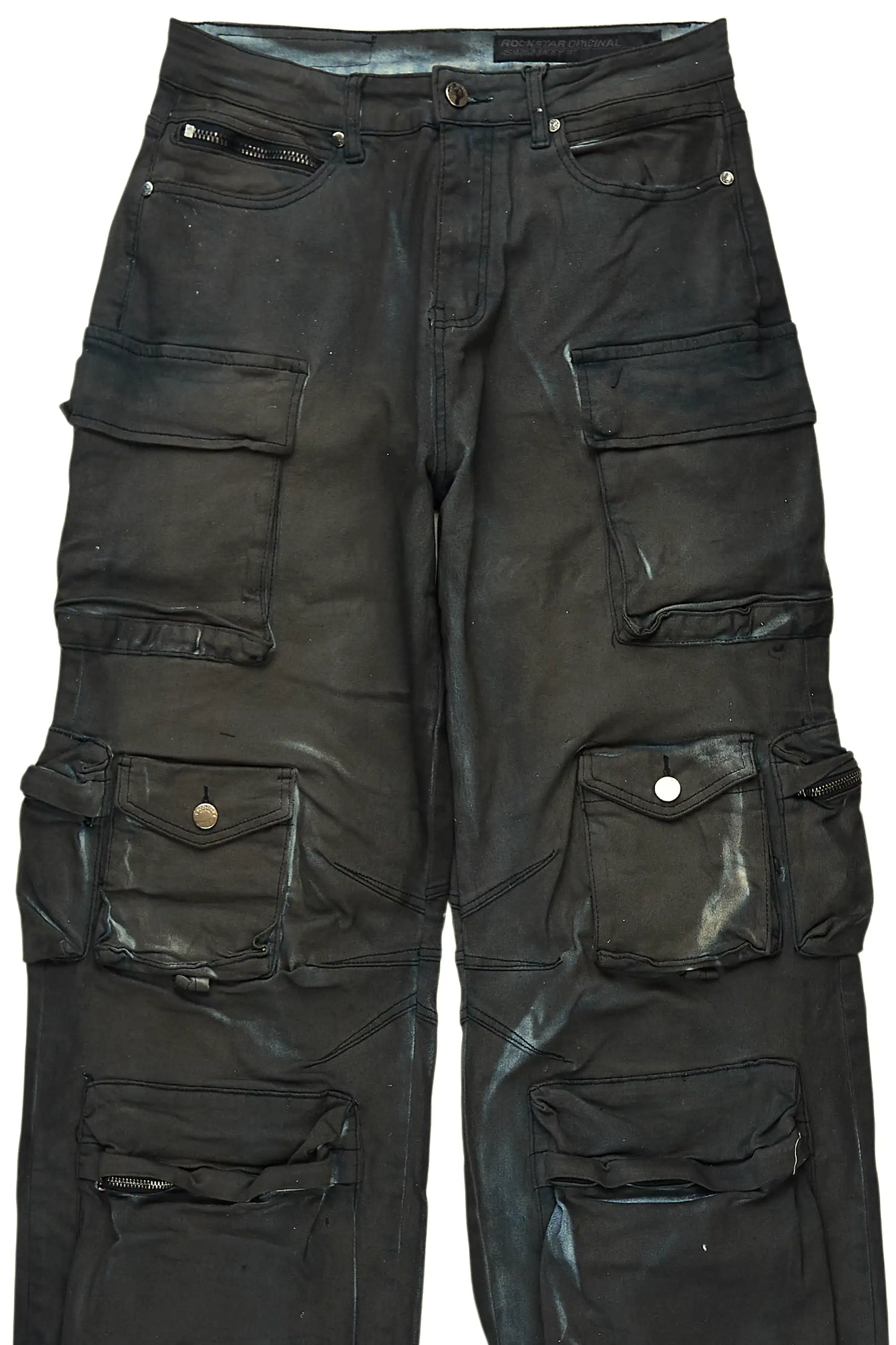 Mahesh Dark Blue Oil Wash Baggy Cargo Jean