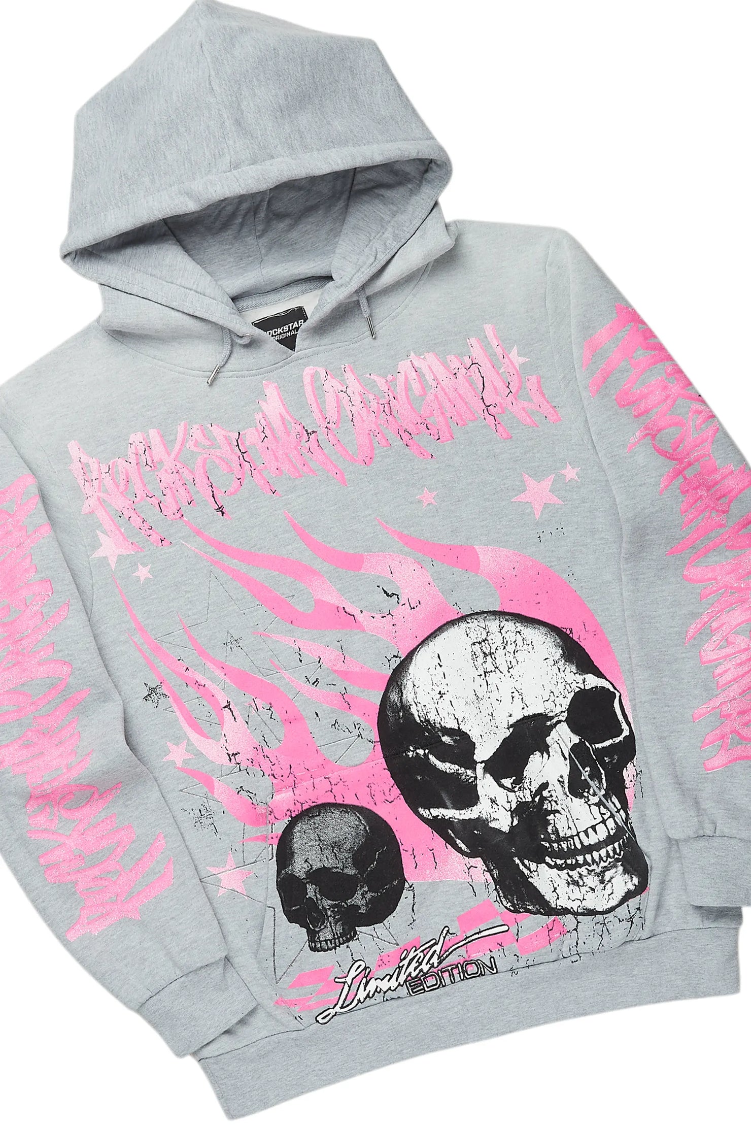 Anneso Heather Grey Super Stacked Hoodie Track Set