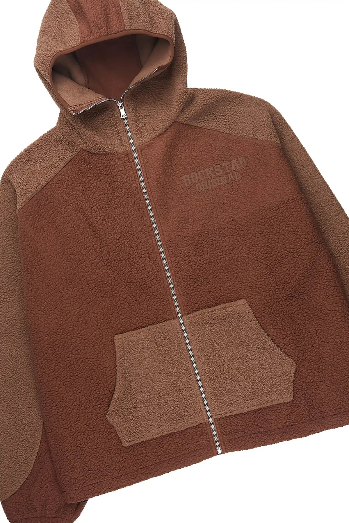 Minero Sherpa Brown Zip Up Hoodie/Jogger Track Set