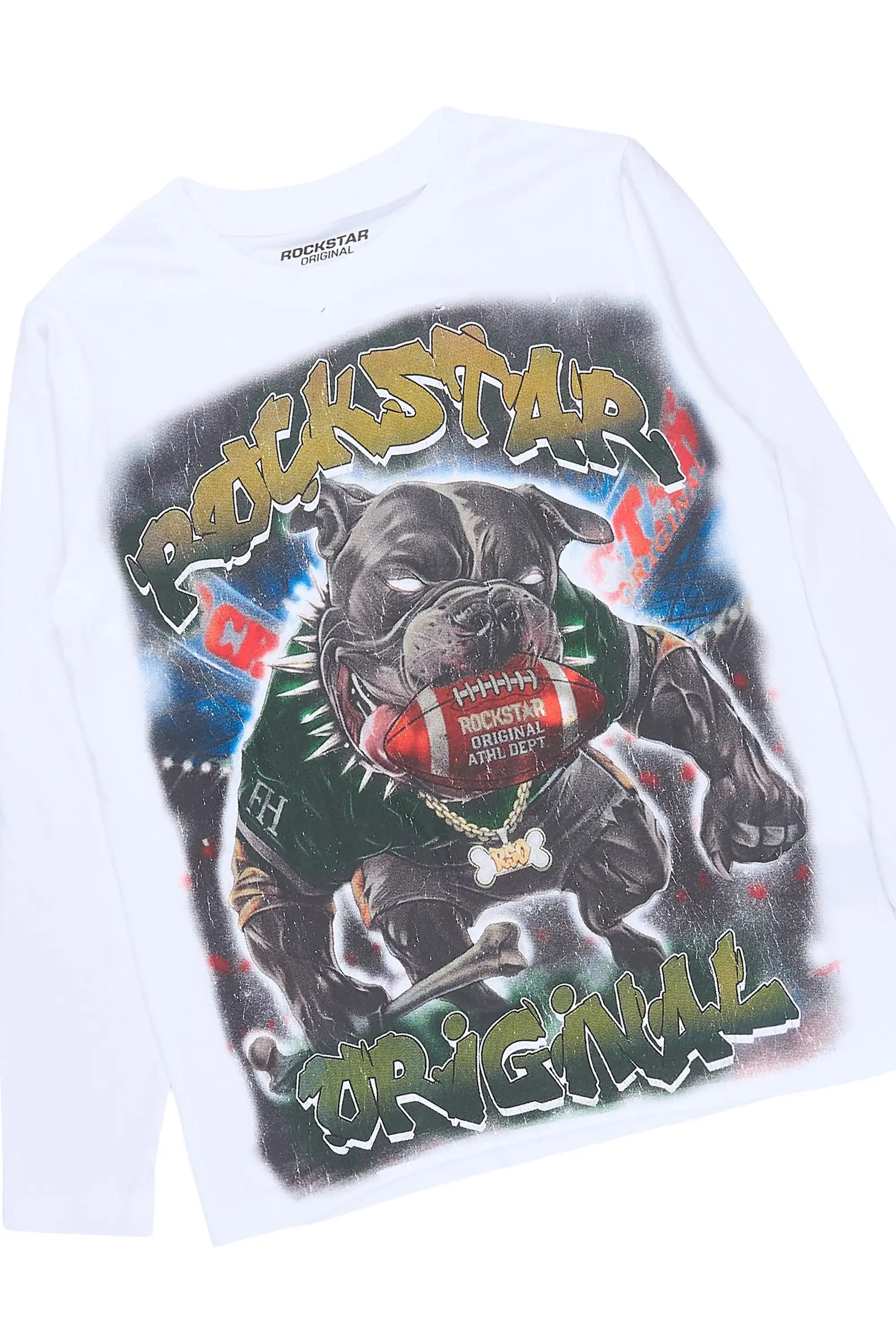Boys Nitro White/Black Long Sleeve T-Shirt Stacked Frayed Painter Jean Set