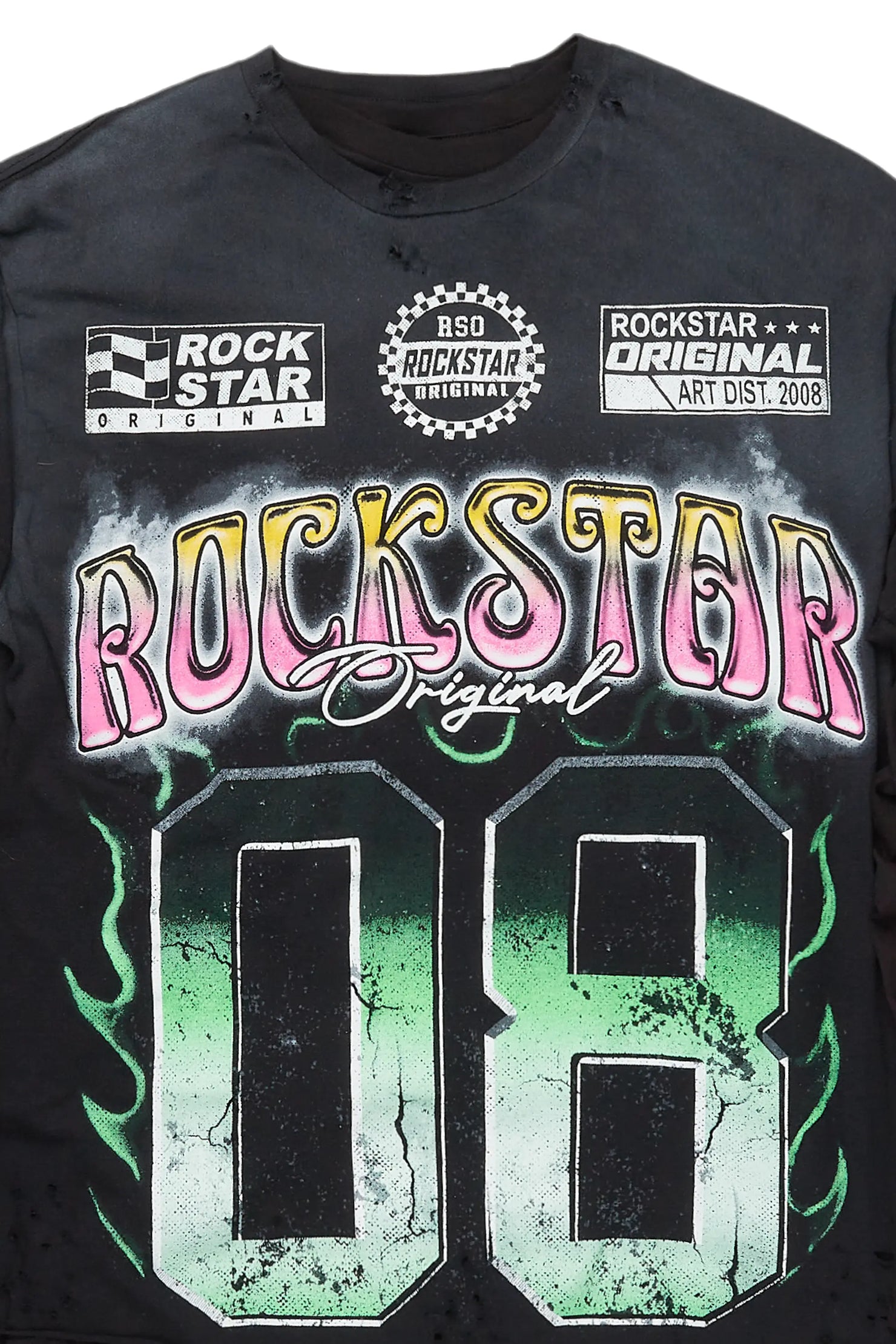 Quito Black Double Layer Graphic T-Shirt