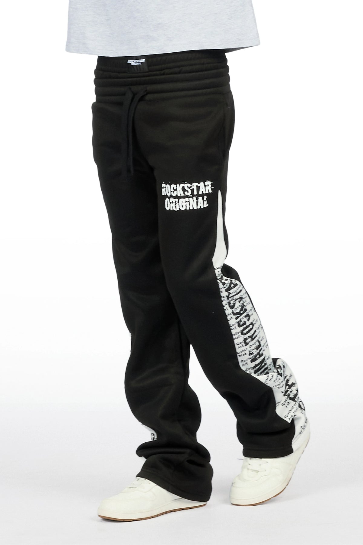 Boys Bes Black Double Waisted Super Baggy Track Pant