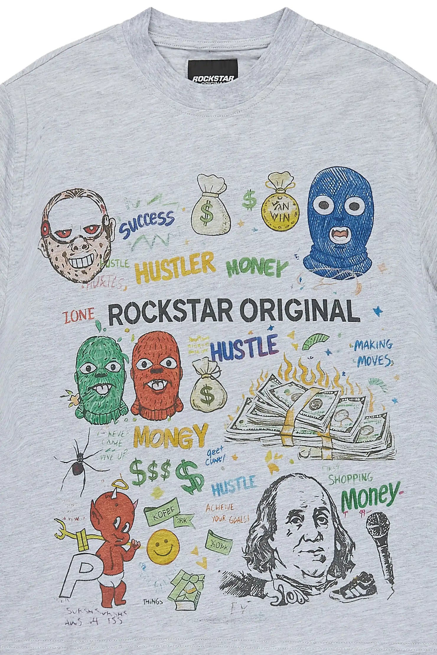 Boys Raxor Heather Grey Graphic T-Shirt