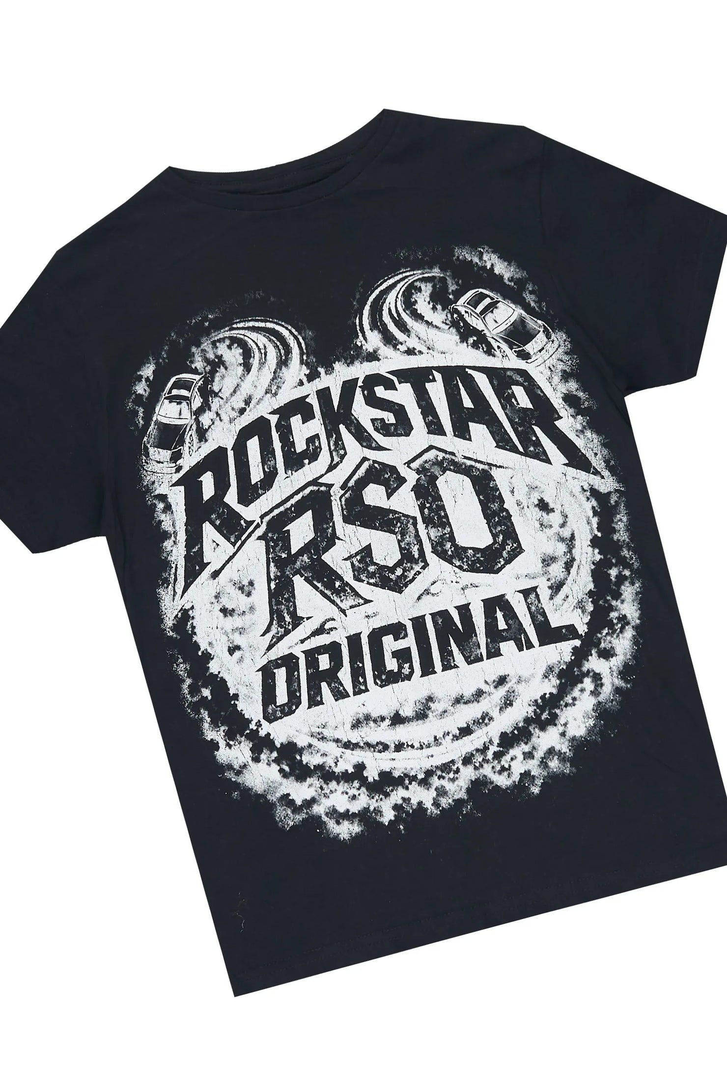 Boys Malen Black T-Shirt Stacked Jean Set