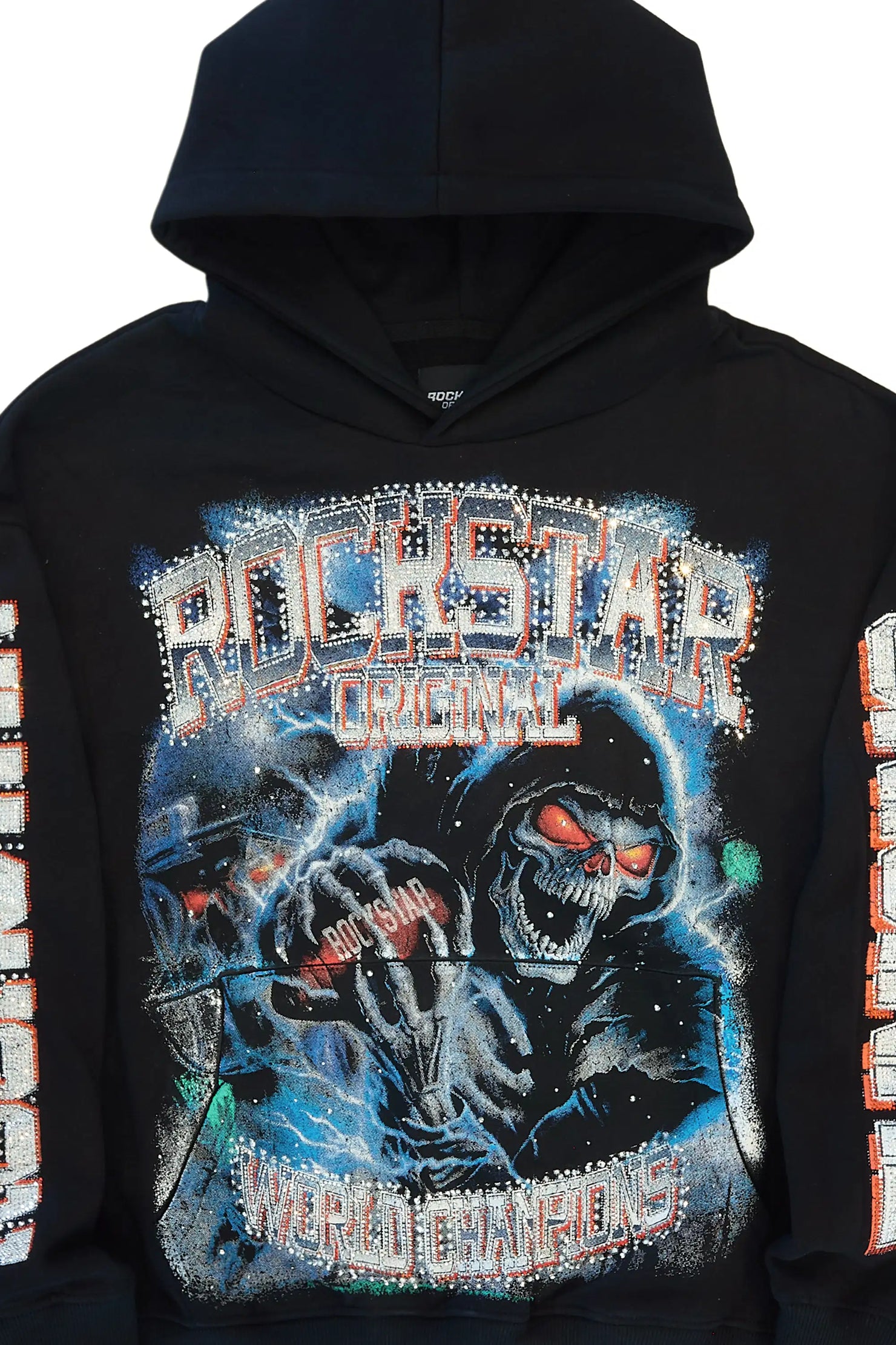 Kross Black Rhinestone Oversized Hoodie