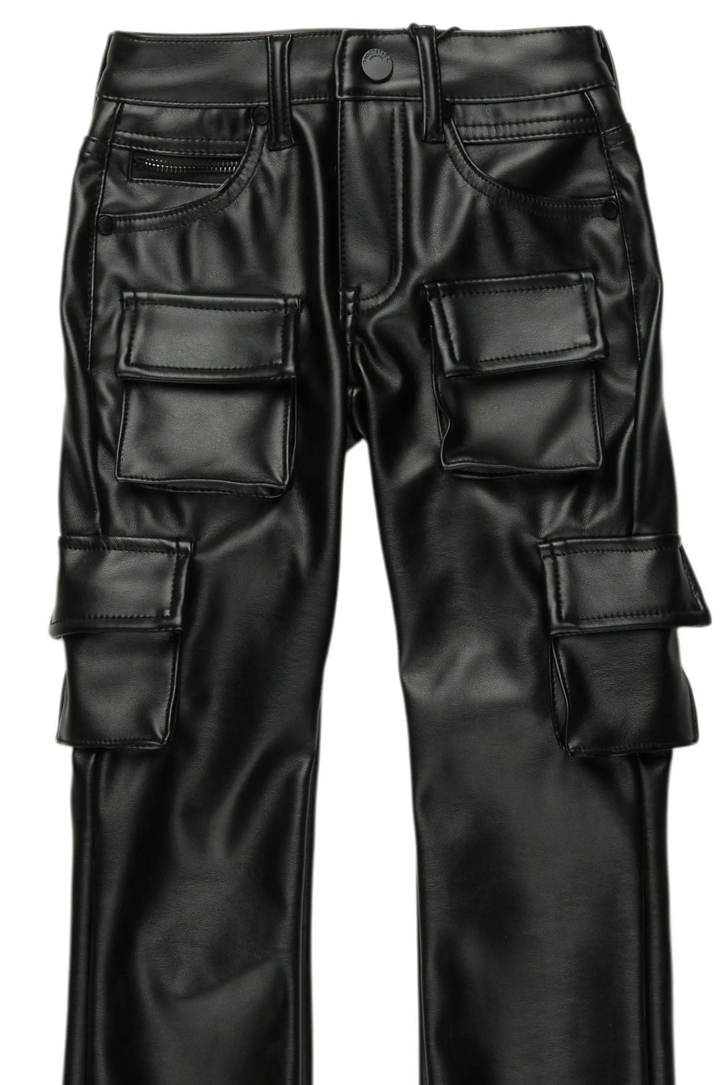 Boys Khaza Black PU Leather Jean