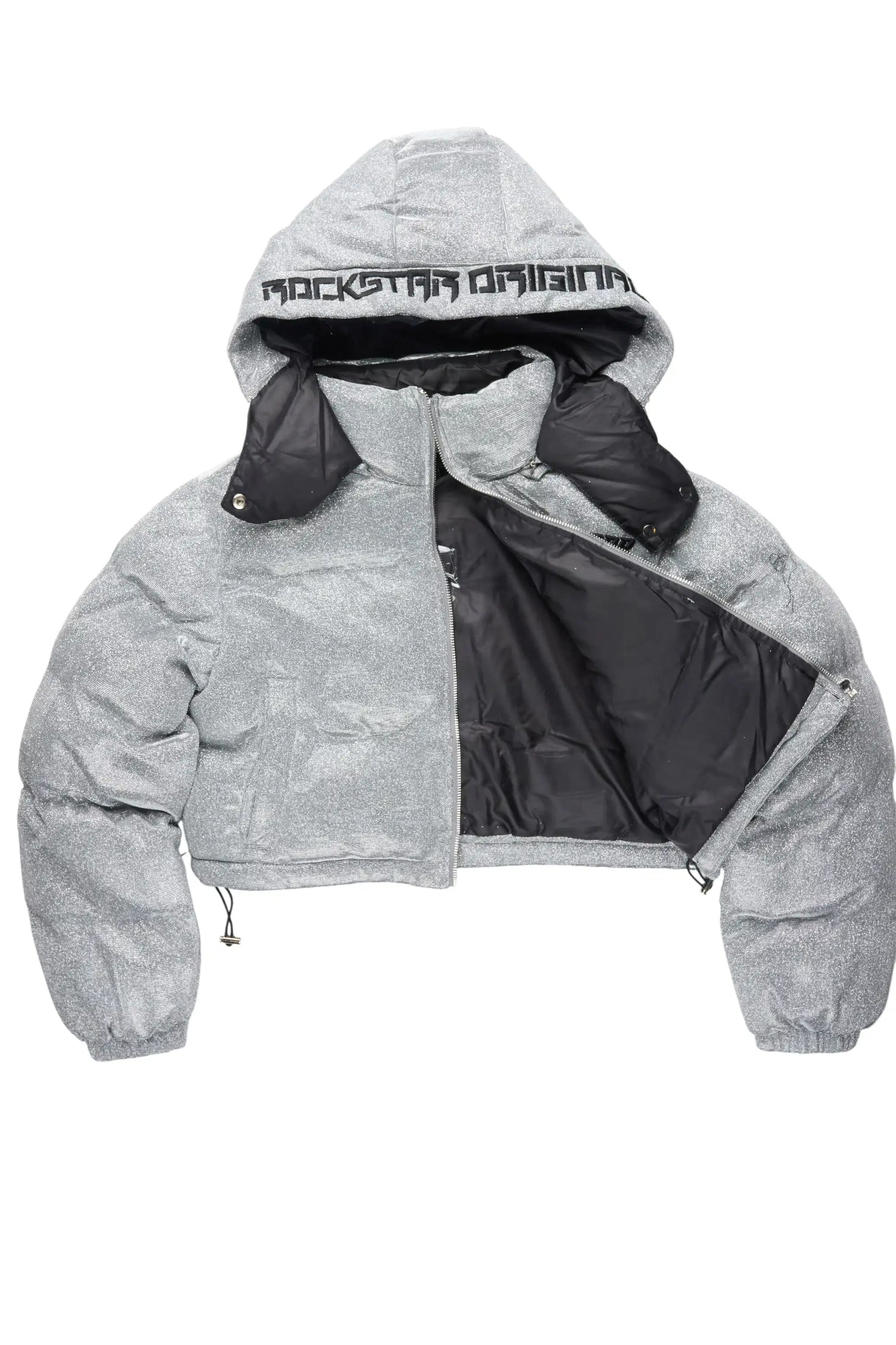 Meranda Silver Glitter Puffer Jacket