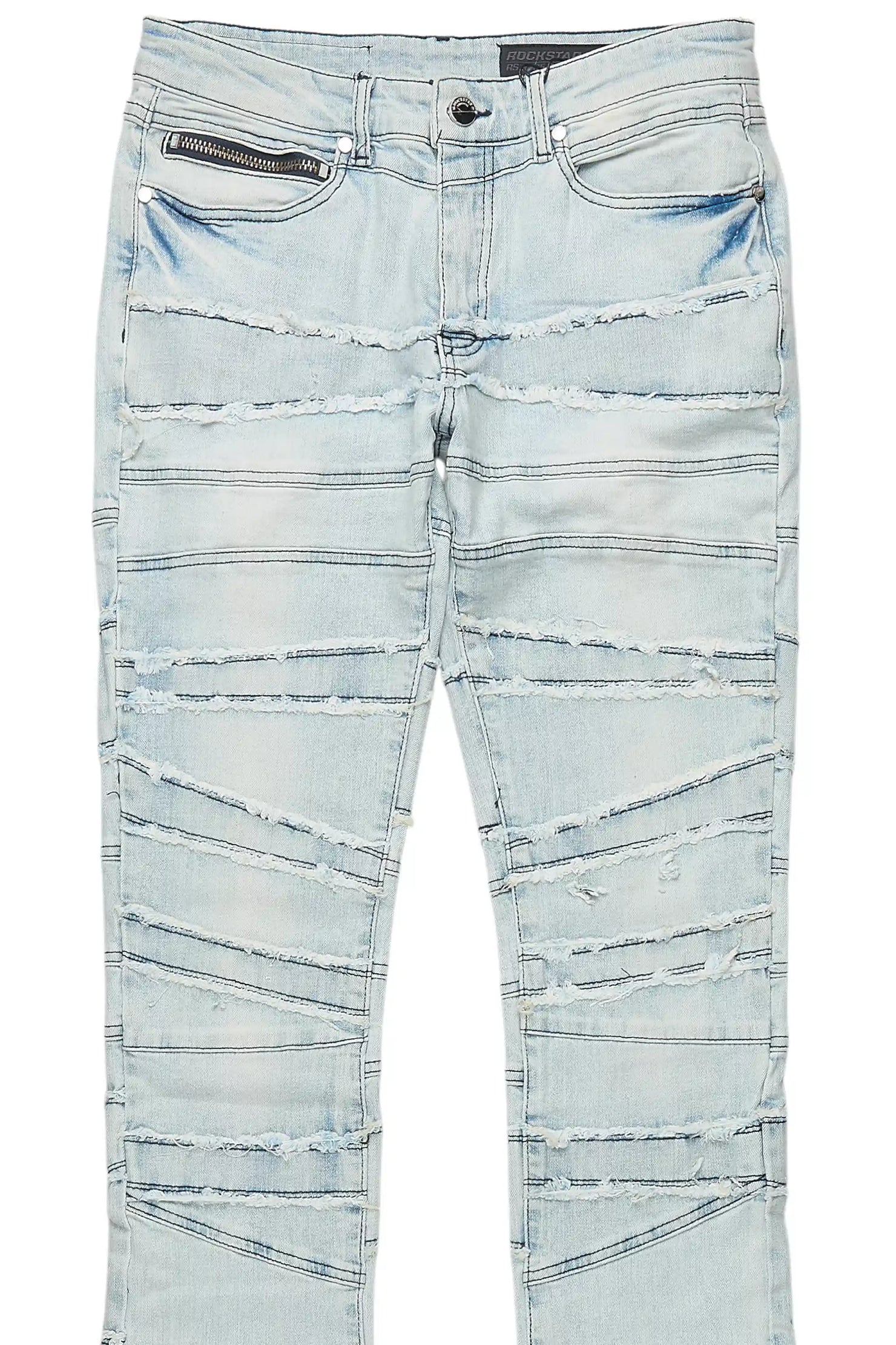 Franko Light Blue Stacked Flare Jean