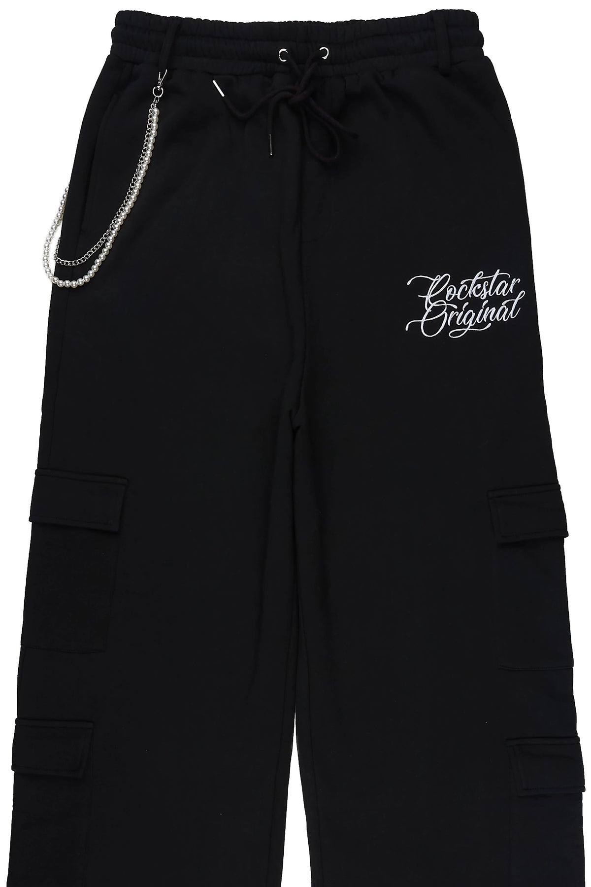 Adaty Black Chain Baggy Fit Pant