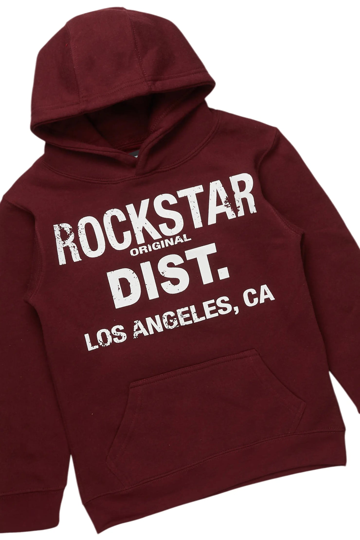 Girls Isla Maroon Hoodie/Stacked Flare Jean Set